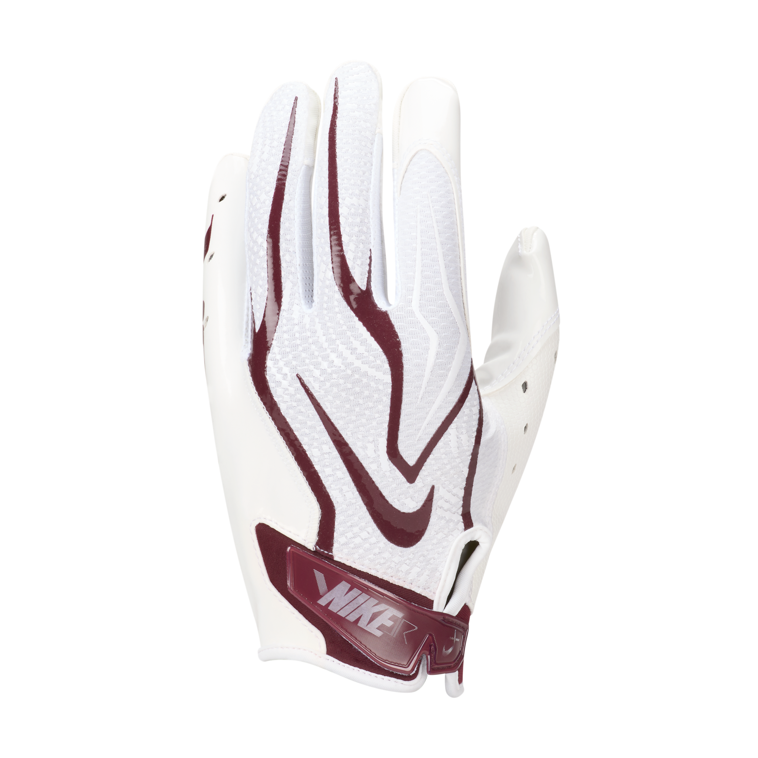 Nike Adult Vapor Jet 9.0 Football Gloves, Men's, Medium, White/Deep Maroon