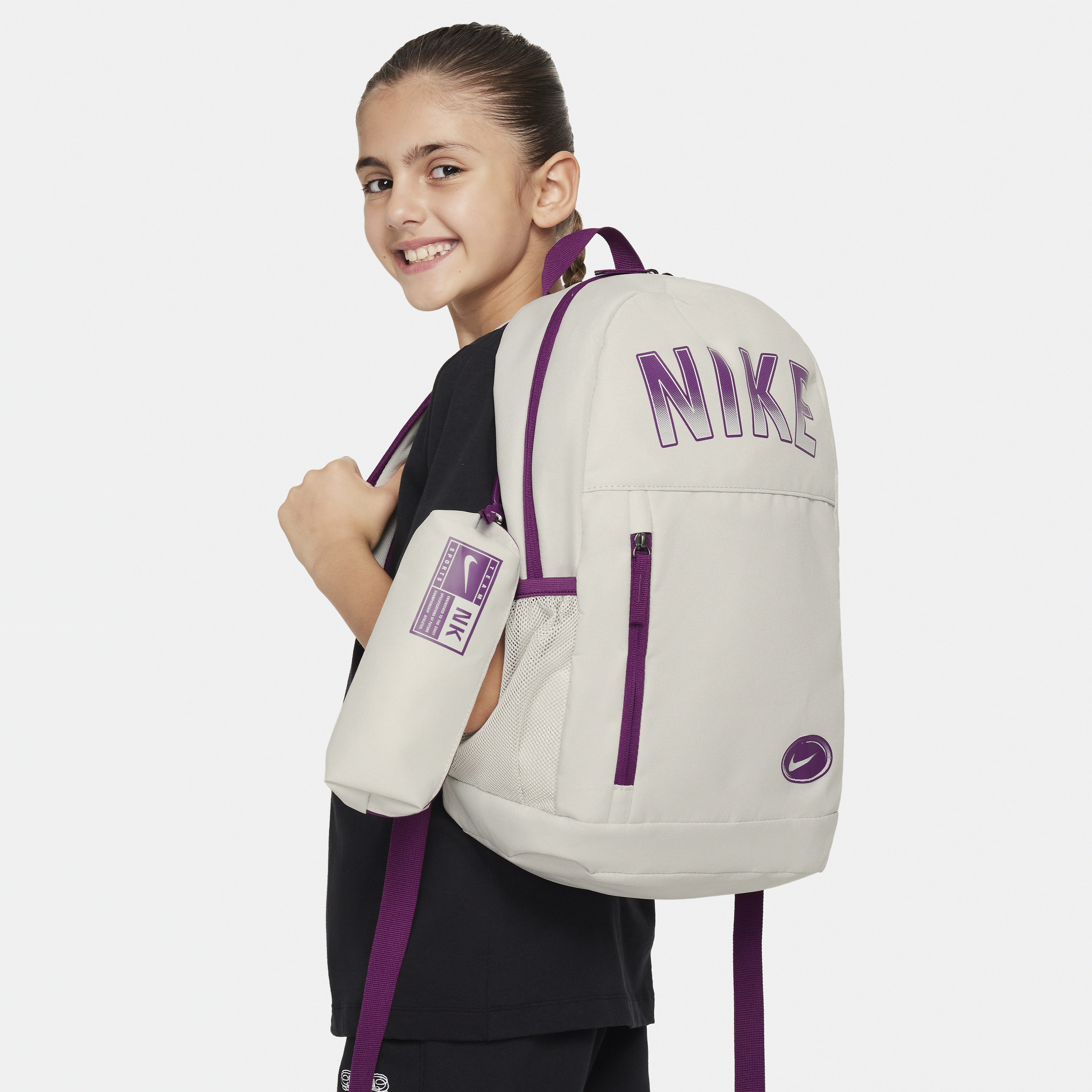 Shop Nike Elemental Kids' Backpack (20l) In Grey
