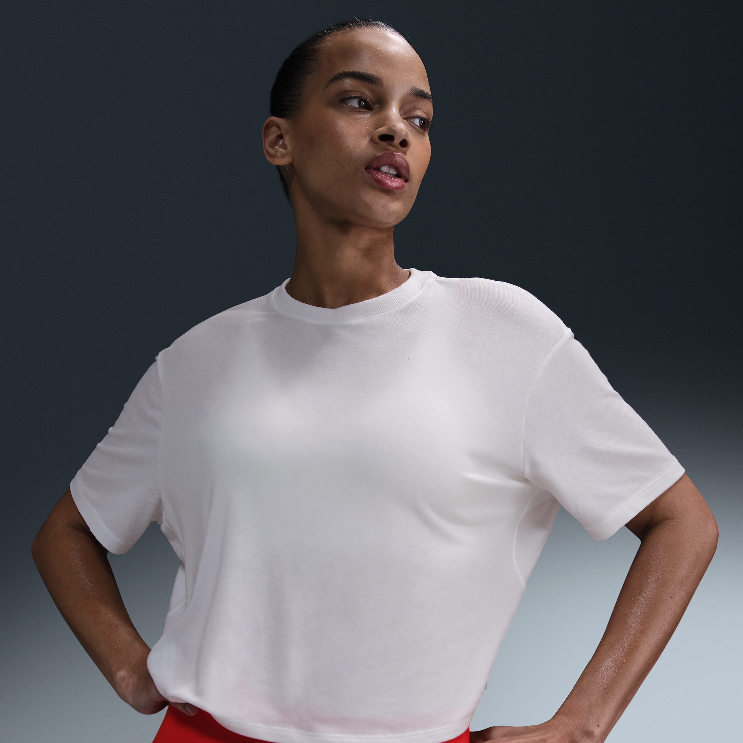 Nike One Relaxed Dri-fit Crop Top In White