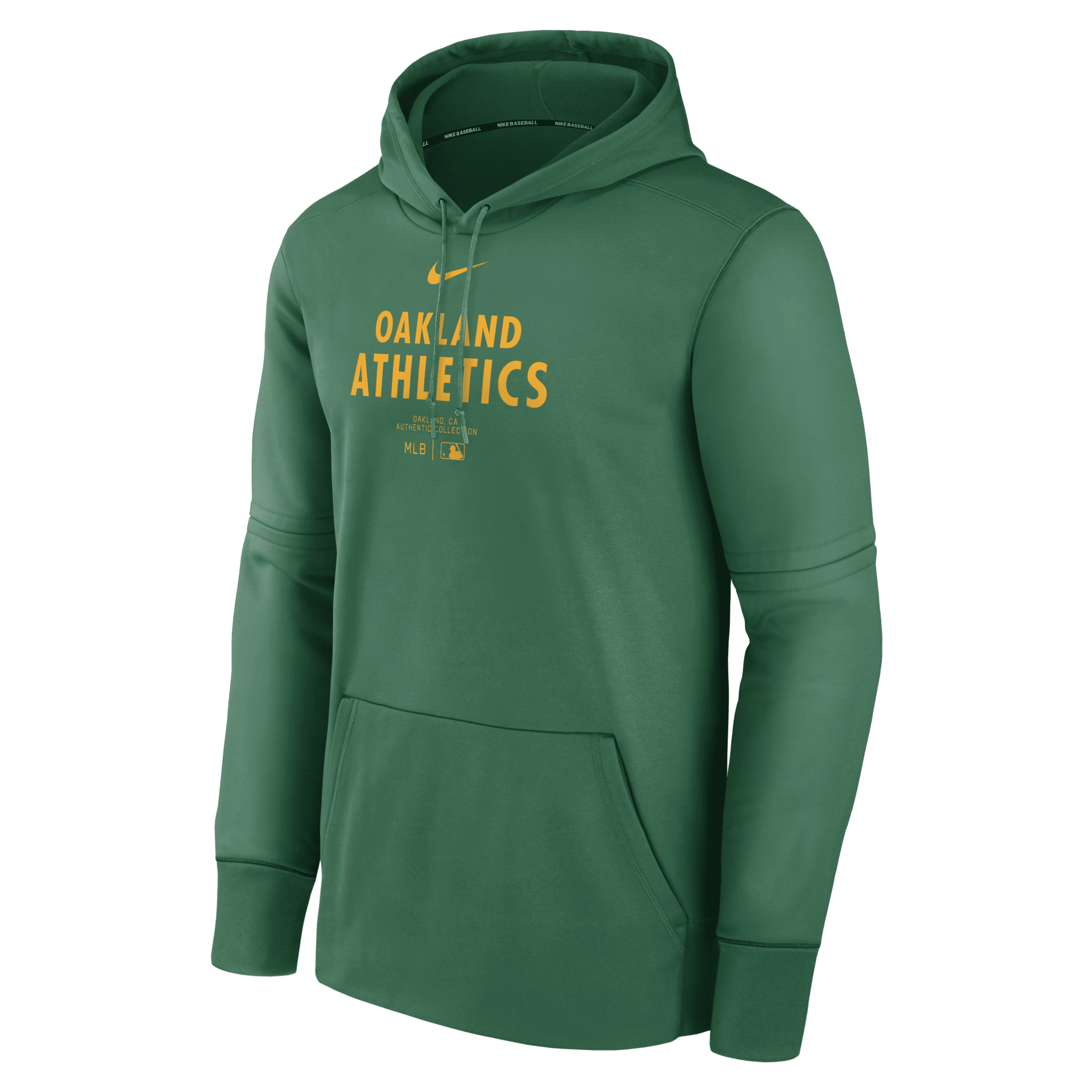 Shop Nike Men's Oakland Athletics Authentic Collection Practice  Therma Mlb Pullover Hoodie In Green