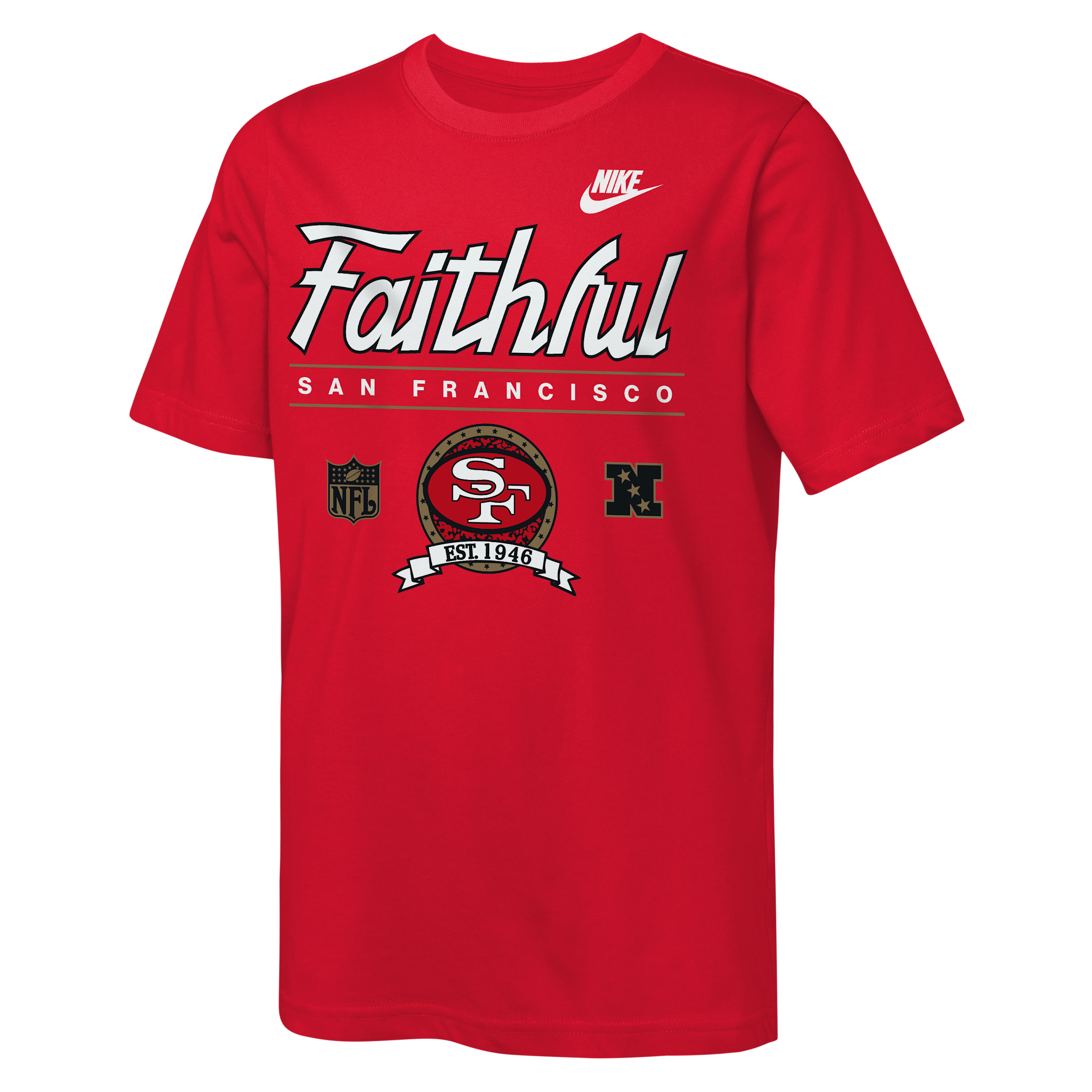 San Francisco 49ers Rewind Hometown Slub Big Kids' Nike Dri-FIT NFL T-Shirt in Red | Z1B7NFQS49R-NCT