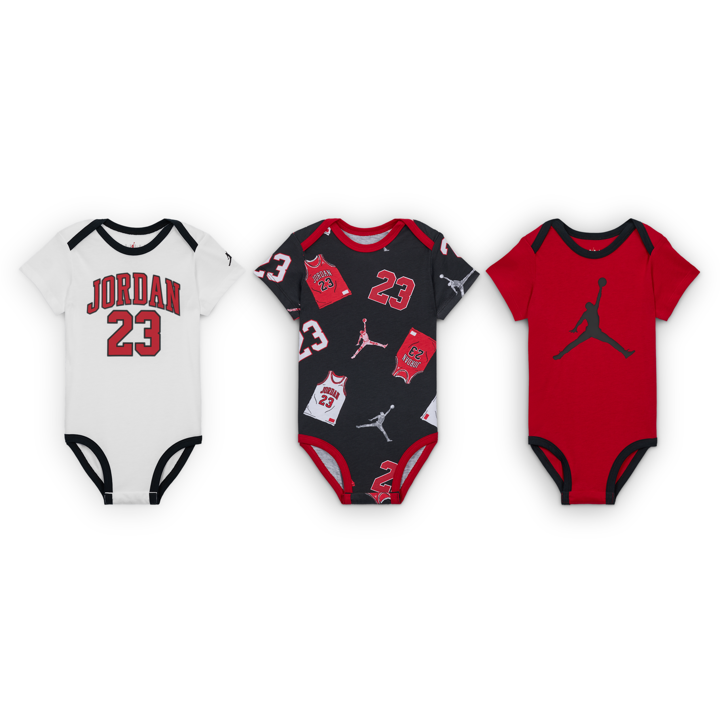 Jordan Baby 6-9M 23 Jersey Bodysuit Set 3-Pack in Black 65F180-023 35$