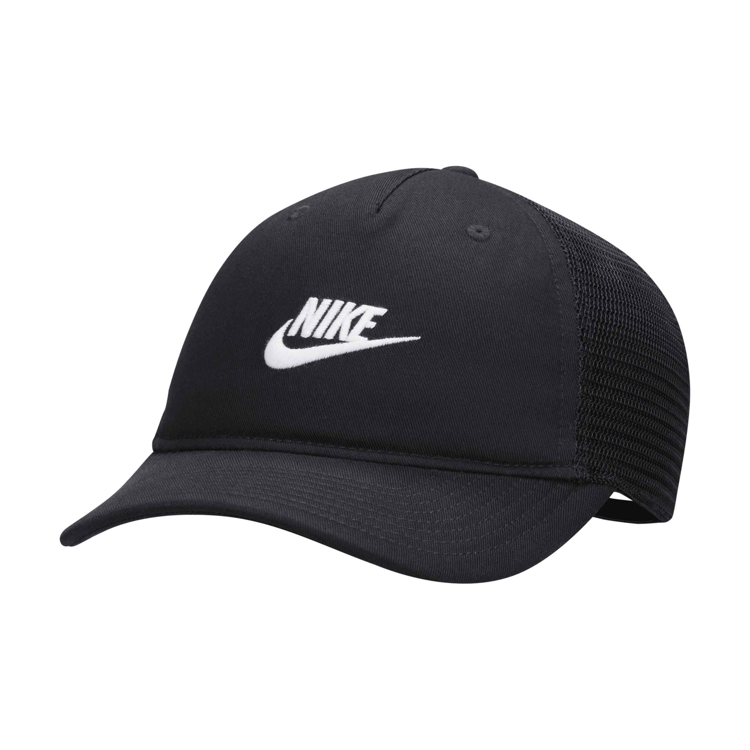 Shop Nike Unisex Rise Cap Structured Trucker Cap In Black