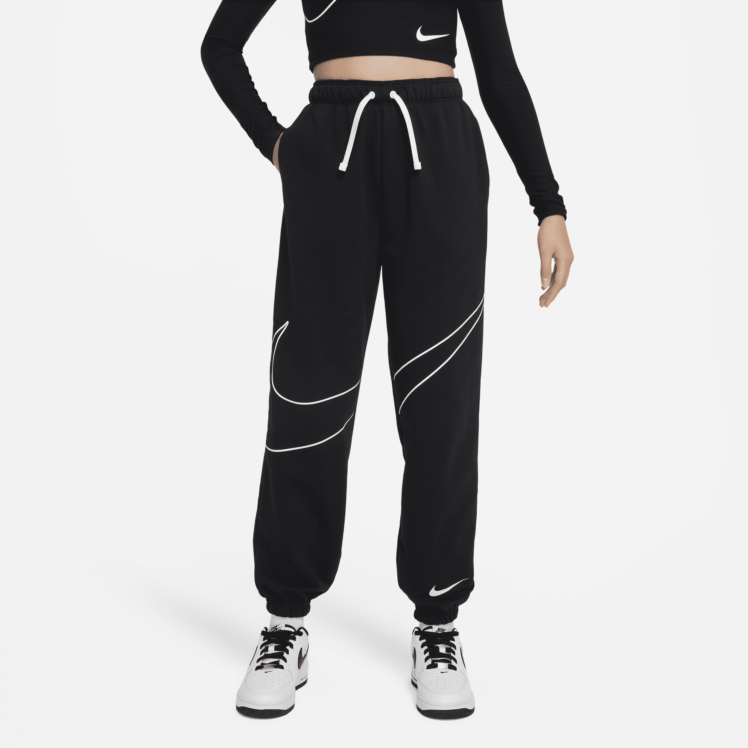 Nike Sportswear Big Kids' Oversized Pants In Black