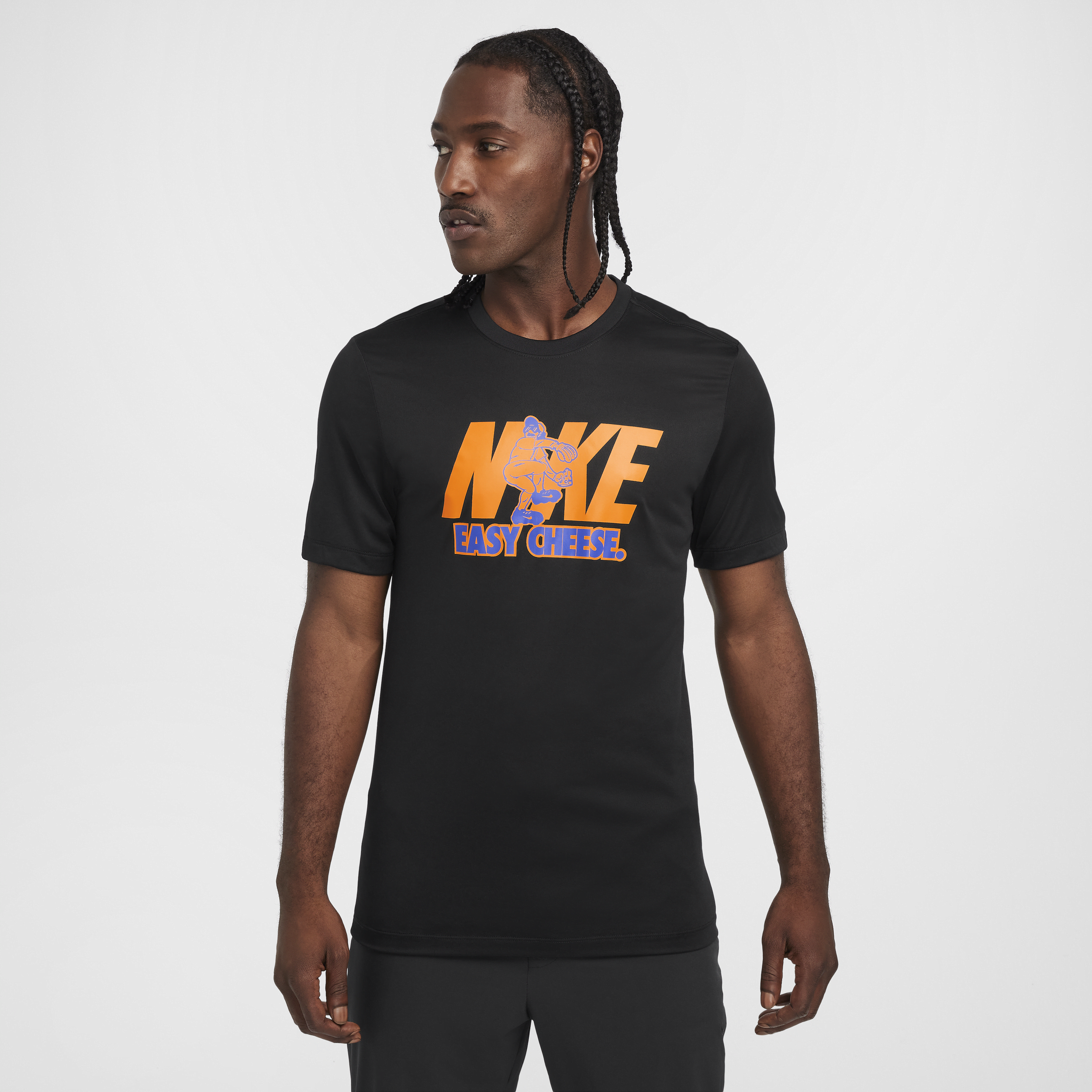 Nike Men's Dri-fit Baseball T-shirt In Black