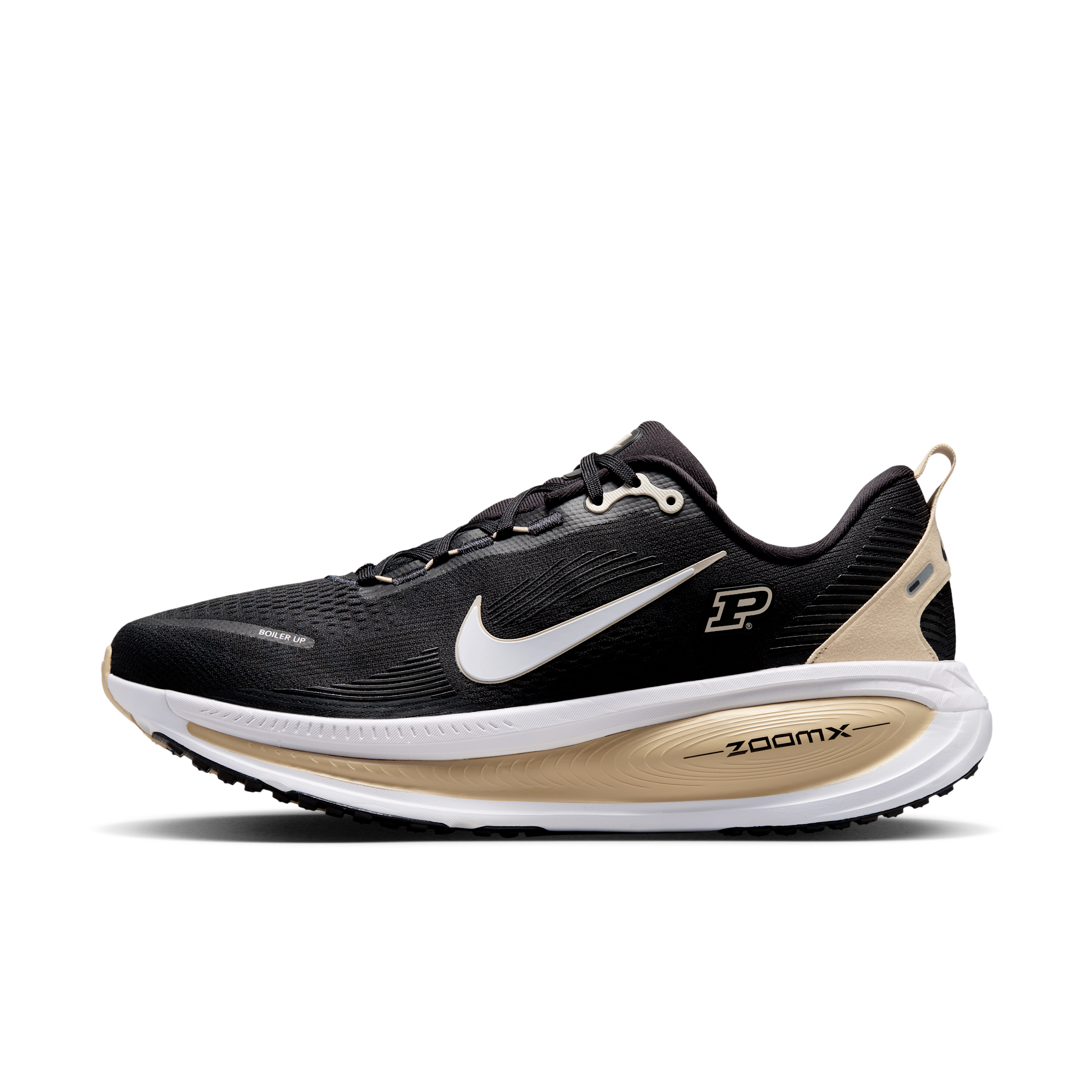 Nike Men's Vomero 18 Purdue Boilermakers Running Shoes in Black/White/Team Gold Size: 11.5