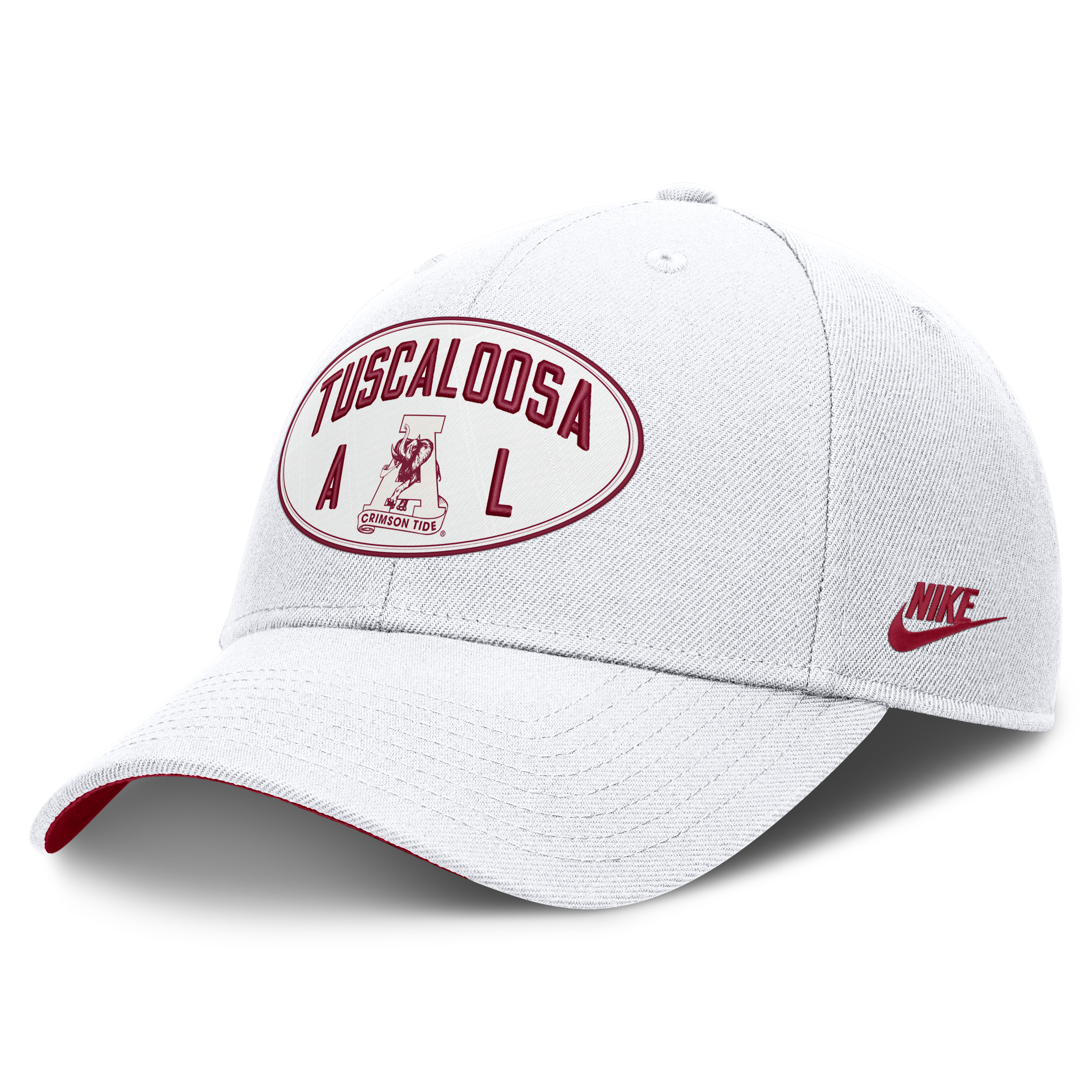 Alabama Legacy Letter & Location Rise Nike Unisex Dri-FIT College A-Frame Adjustable Hat in White | NC2308DVABV-8TP