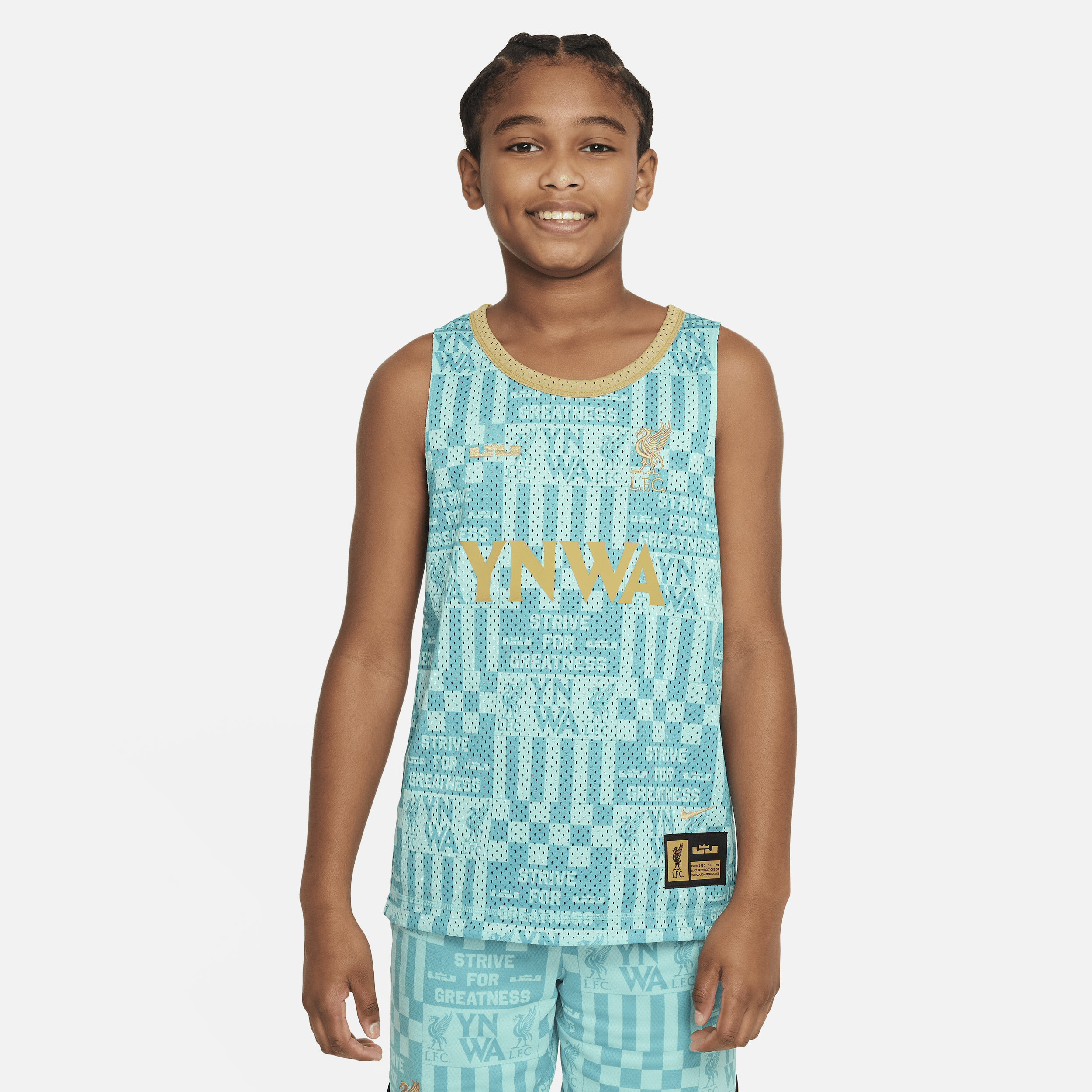 Shop Nike Lebron X Liverpool Fc Culture Of Basketball Big Kids'  Reversible Soccer Jersey In Green