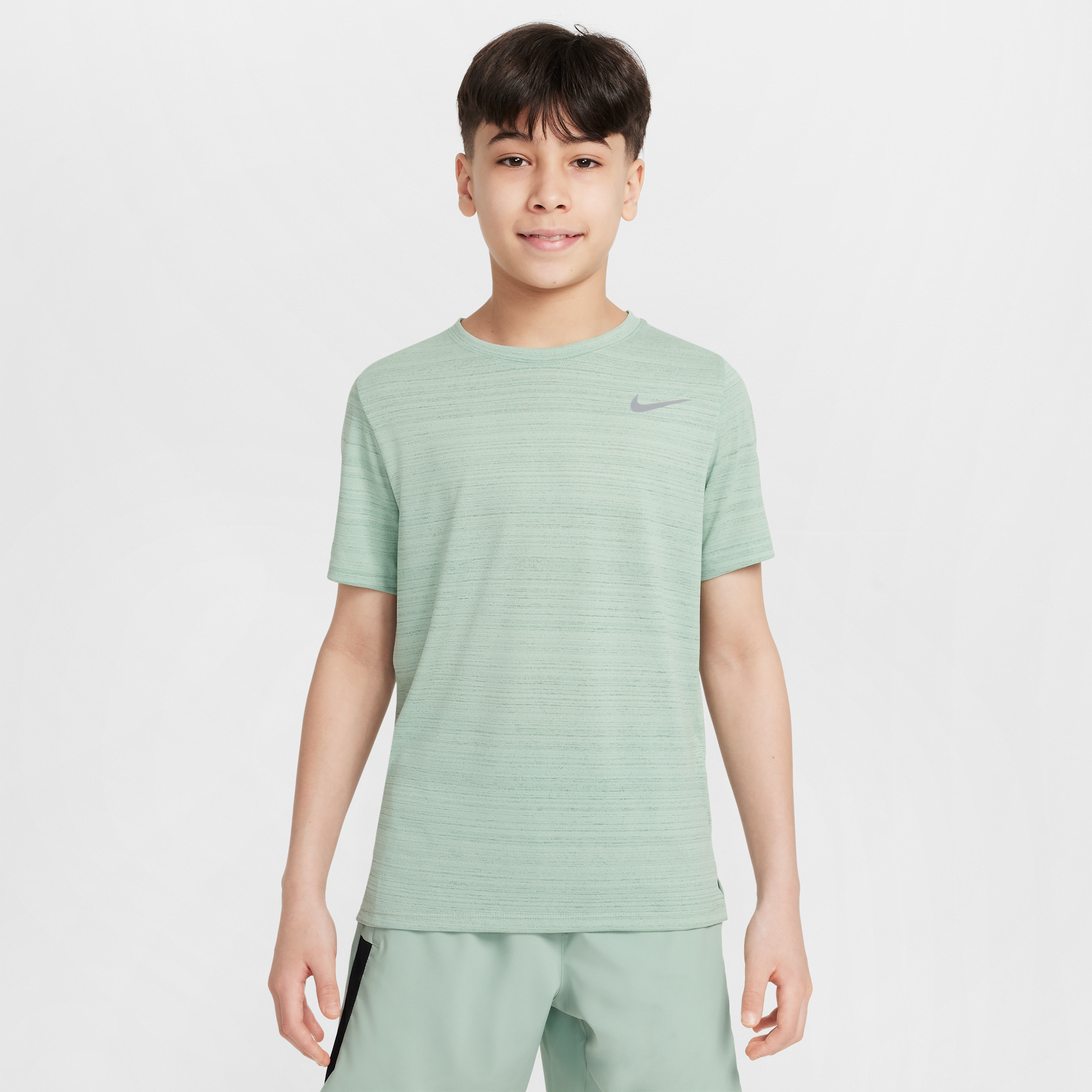 Nike Dri-fit Miler Big Kids' (boys') Training Top In Green