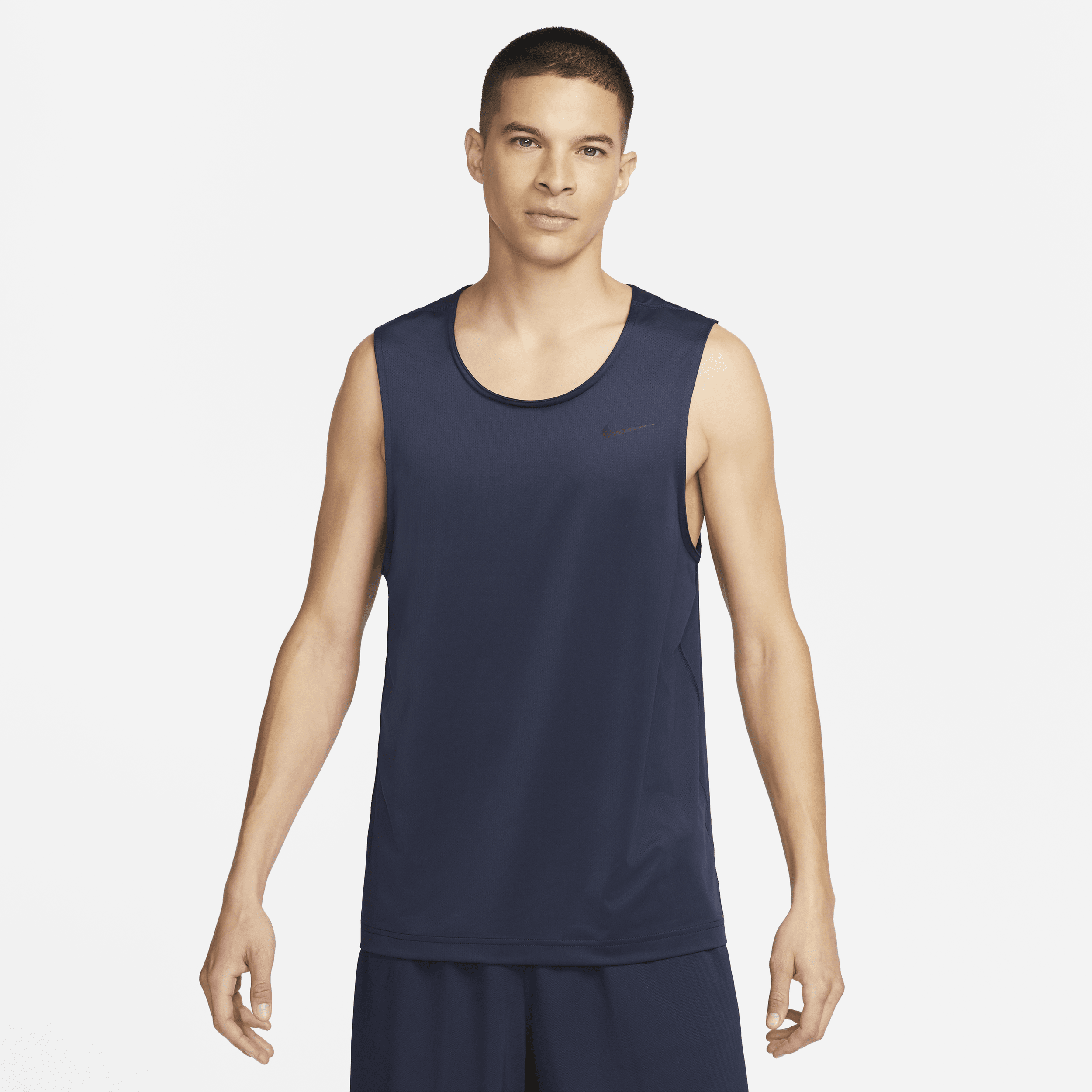 Shop Nike Men's Ready Dri-fit Fitness Tank Top In Blue
