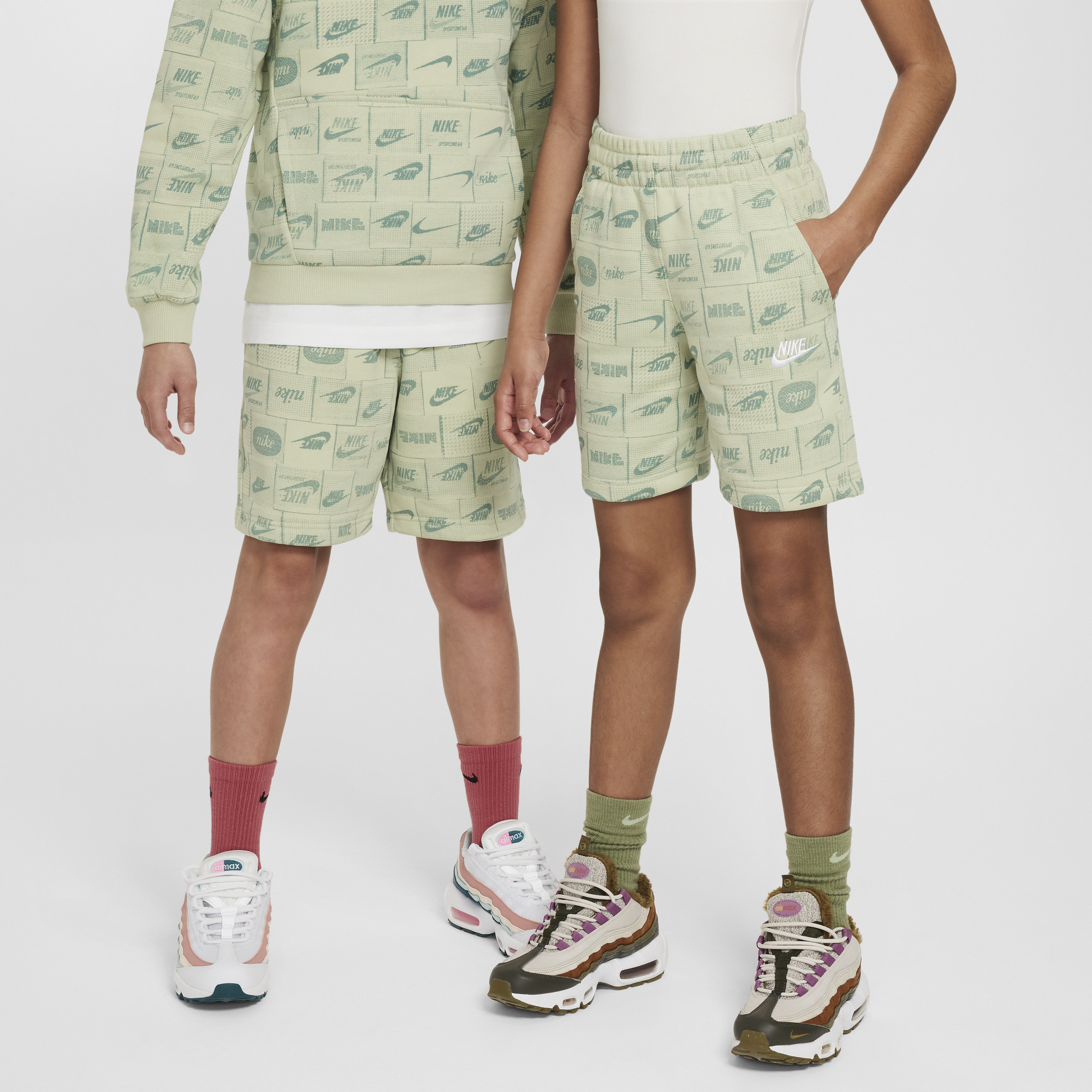 Shop Nike Sportswear Club Big Kids' French Terry Shorts In Green