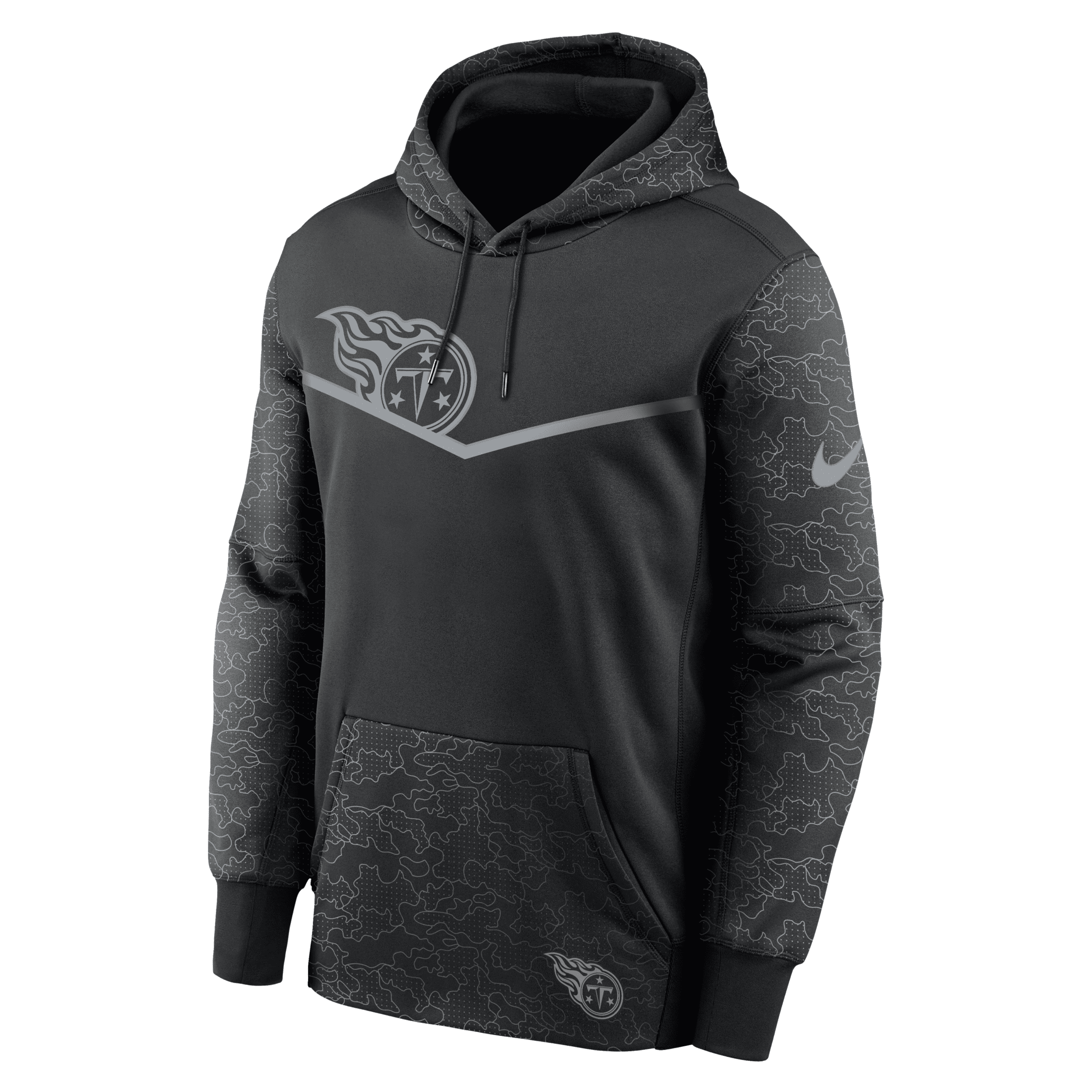 NIKE MEN'S  THERMA RFLCTV LOGO (NFL TENNESSEE TITANS) PULLOVER HOODIE,14234025