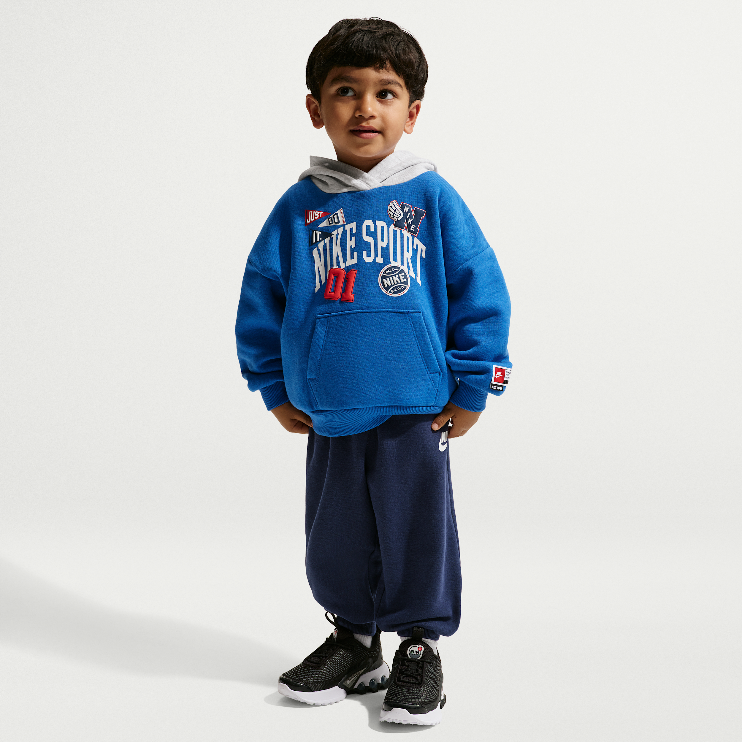 Nike Sportswear Toddler Multisport 2-Piece Pullover Hoodie Set in Blue | 76P267-U90