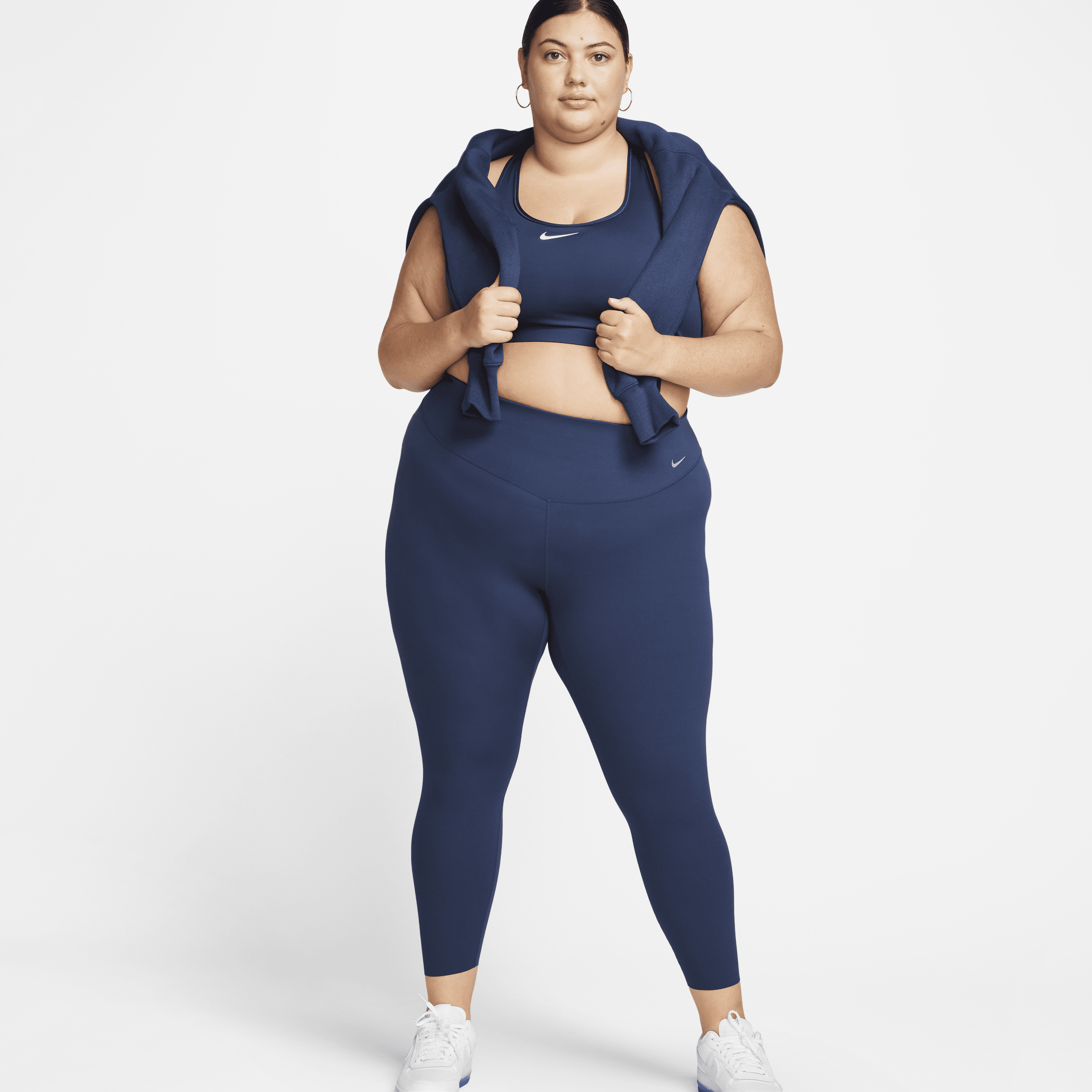 Nike Women's Zenvy Gentle-support High-waisted 7/8 Leggings (plus Size) In Blue