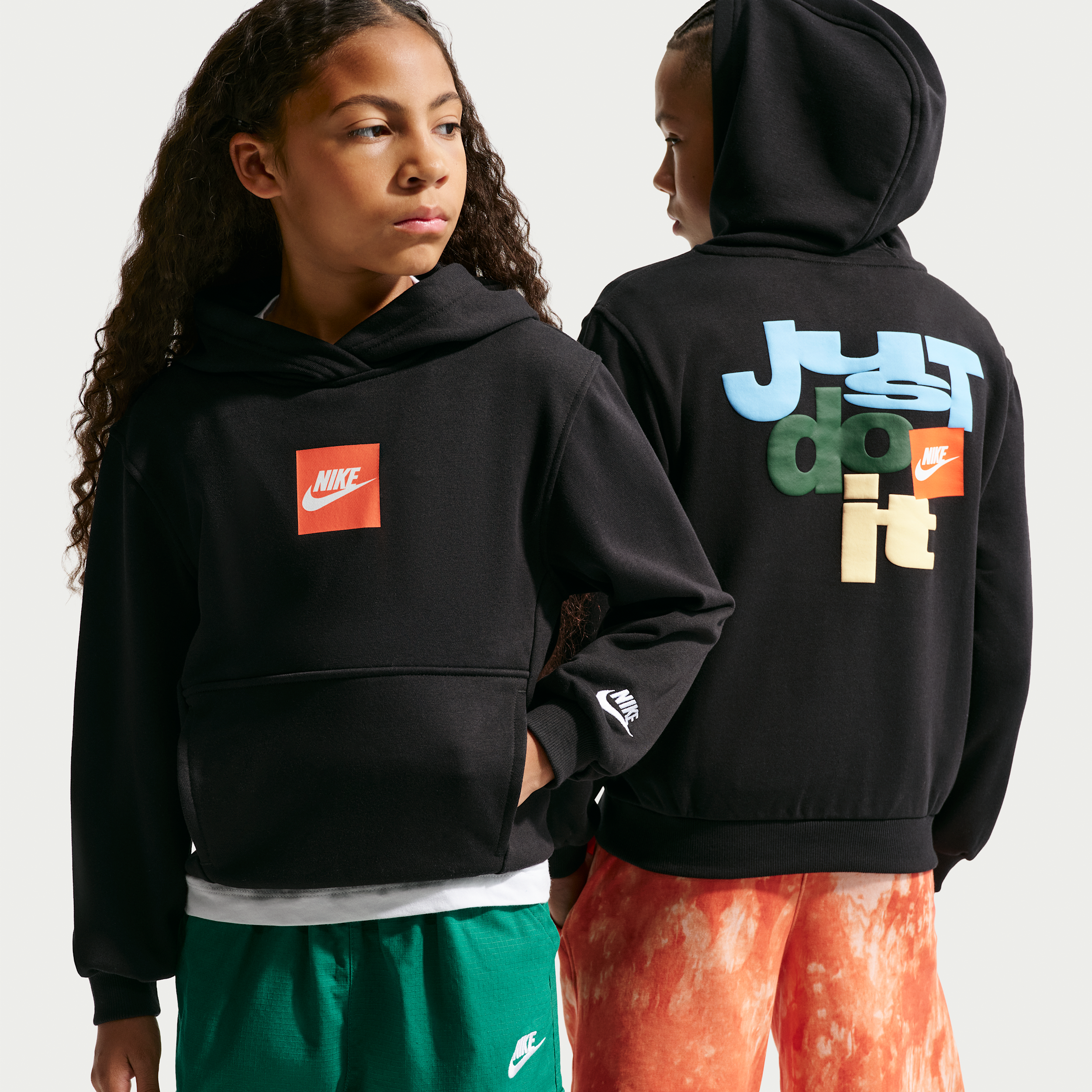 Nike Sportswear Club Big Kids' French Terry Hoodie in Black | IM4939-010