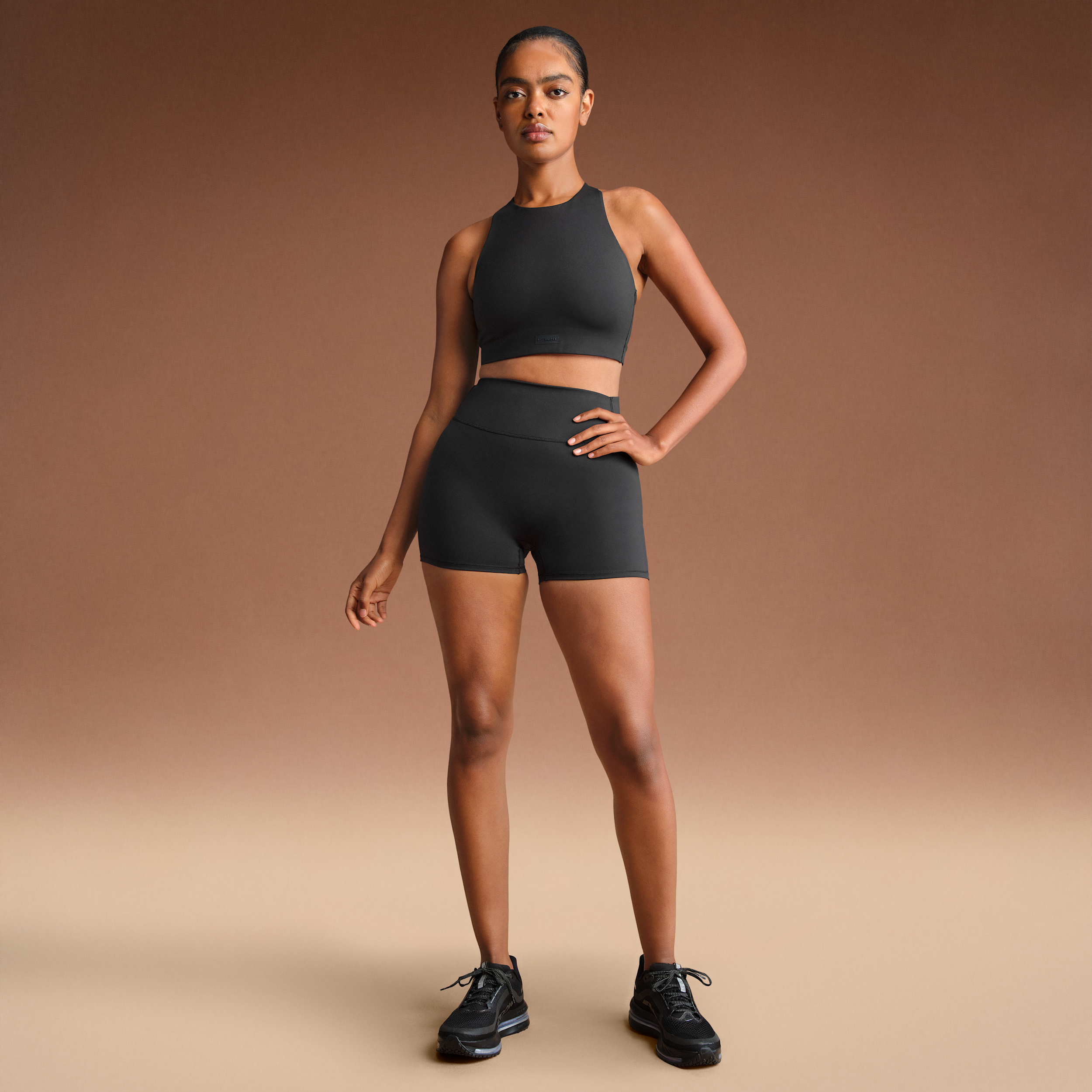 Nike Women'sskims Matte High-waisted 3" Boyshorts In Black