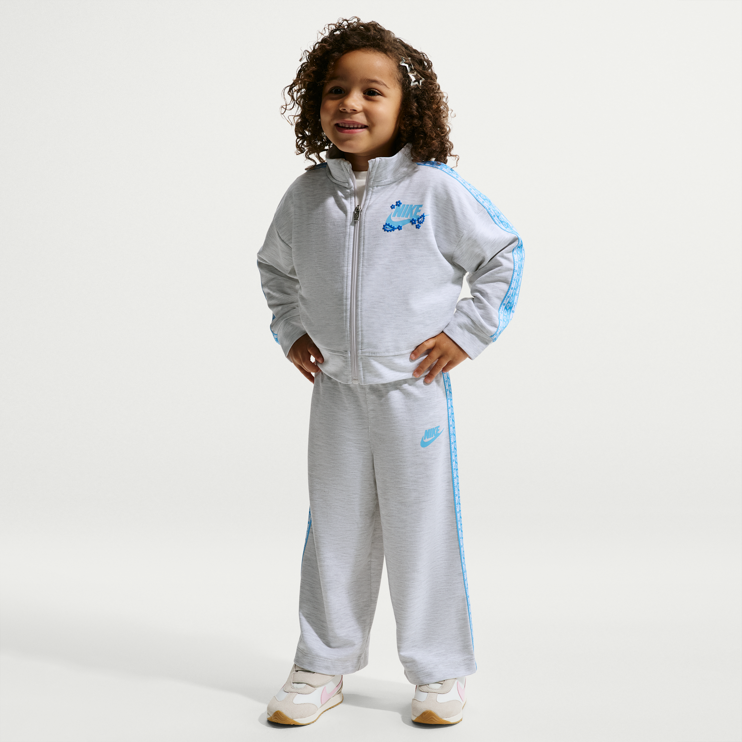 Nike Retro Remix Toddler 2-Piece Track Set in White | 26P136-X58