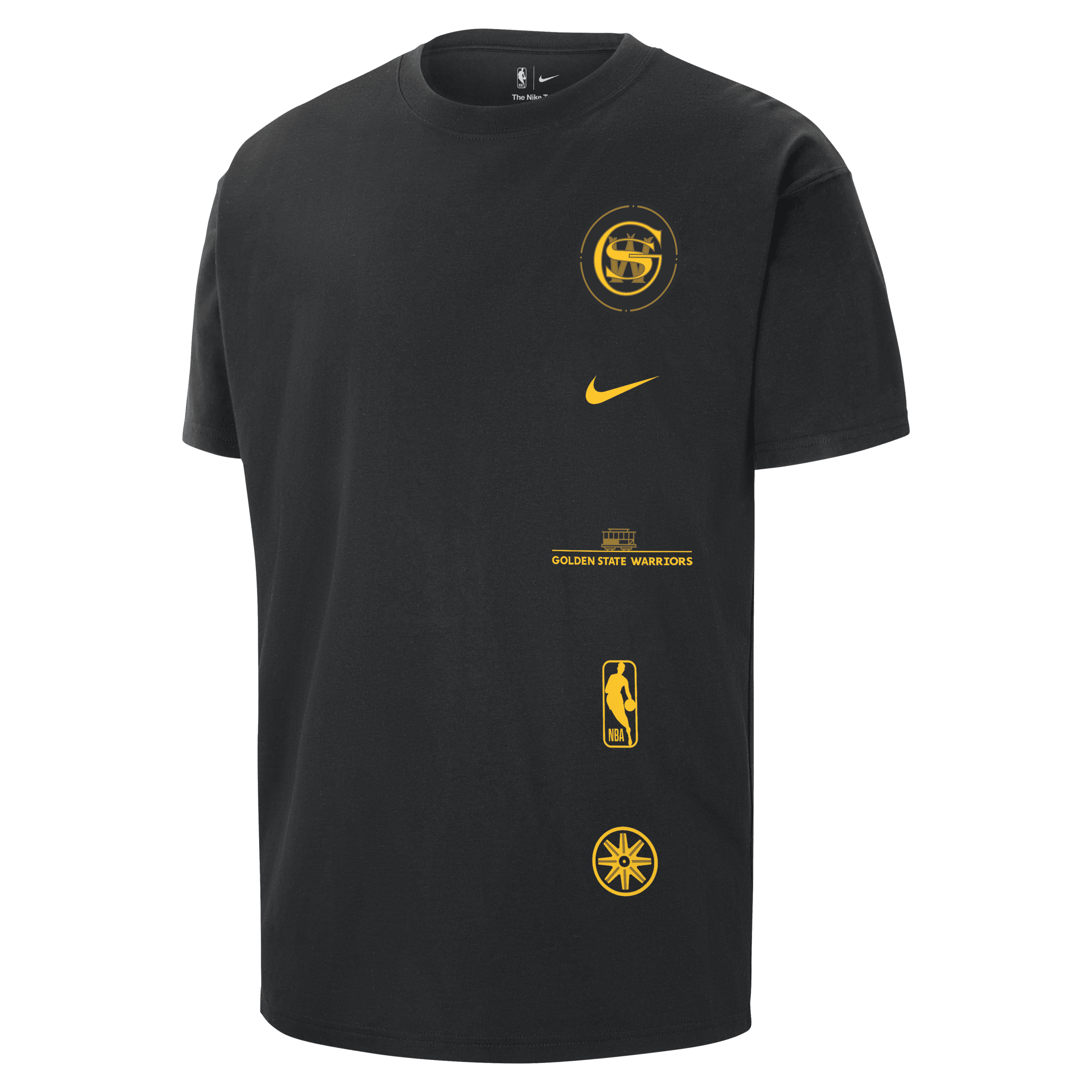 Nike Golden State Warriors 2023/24 City Edition  Men's Nba Courtside Max90 T-shirt In Black