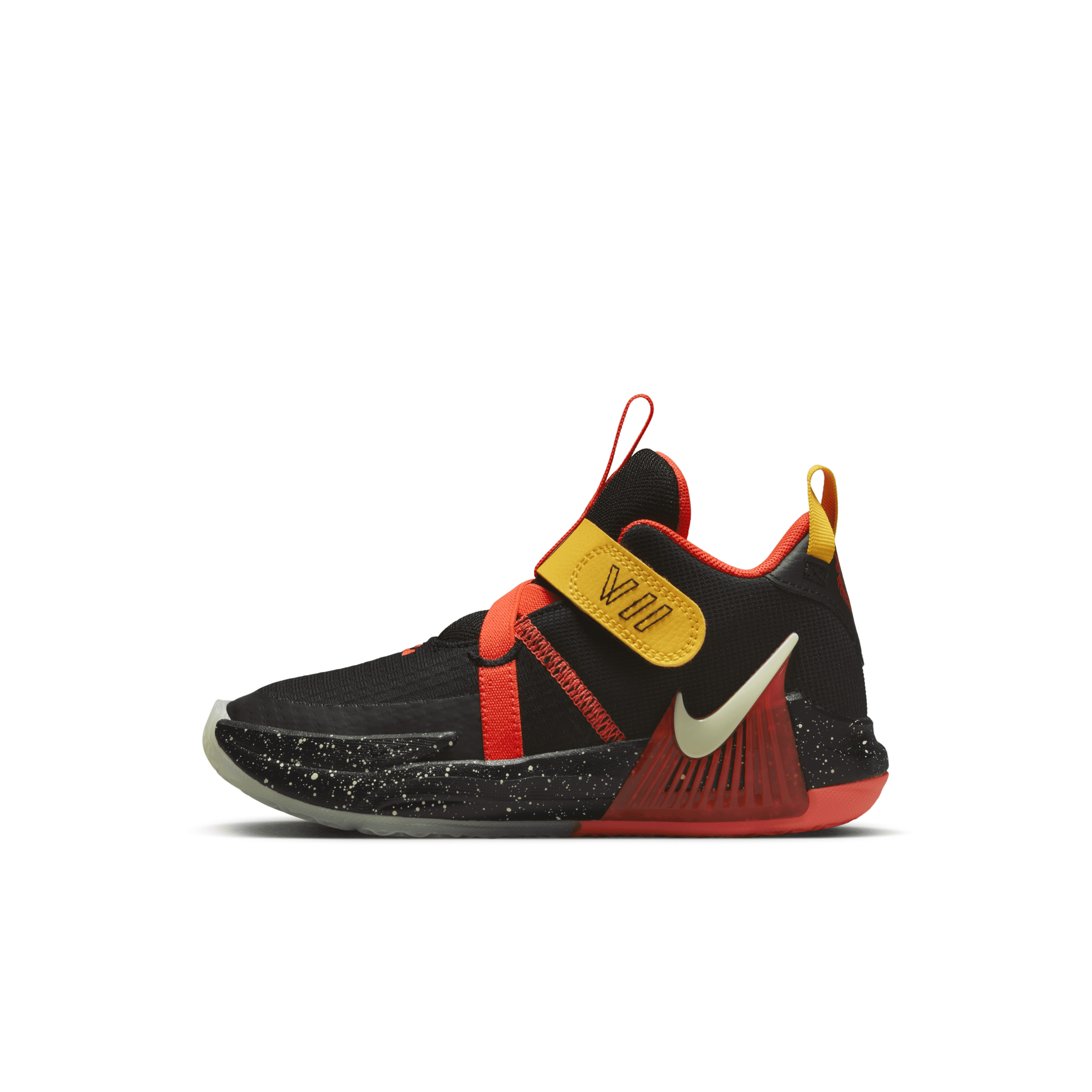 Nike Kids' Lebron Witness 7 Basketball Shoe In Black/bright Crimson/university Gold/barely Volt
