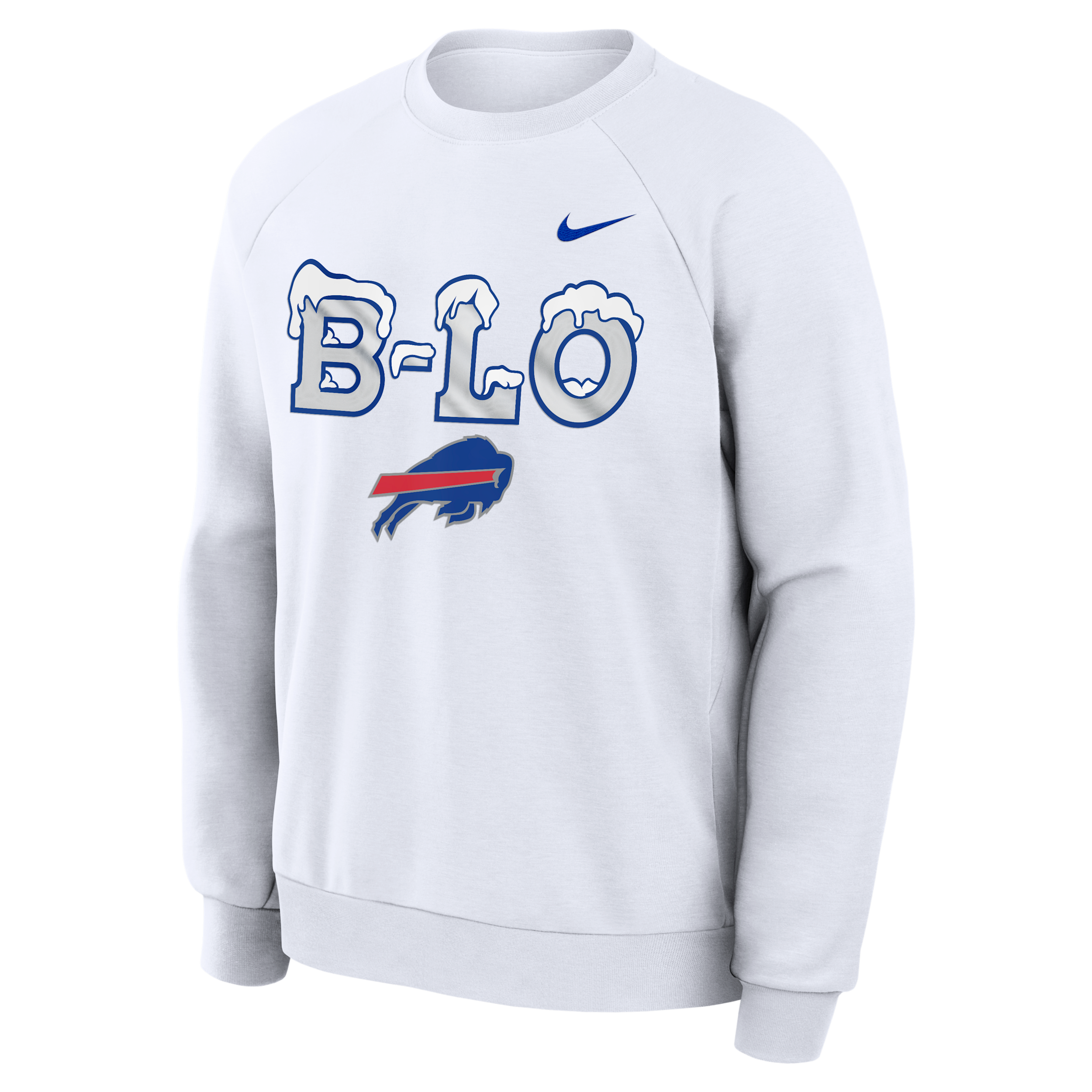 Buffalo Bills Rivalries Collection Primary Nike Men's Dri-FIT NFL Pullover Crew in White | 03EK10A81-3EU