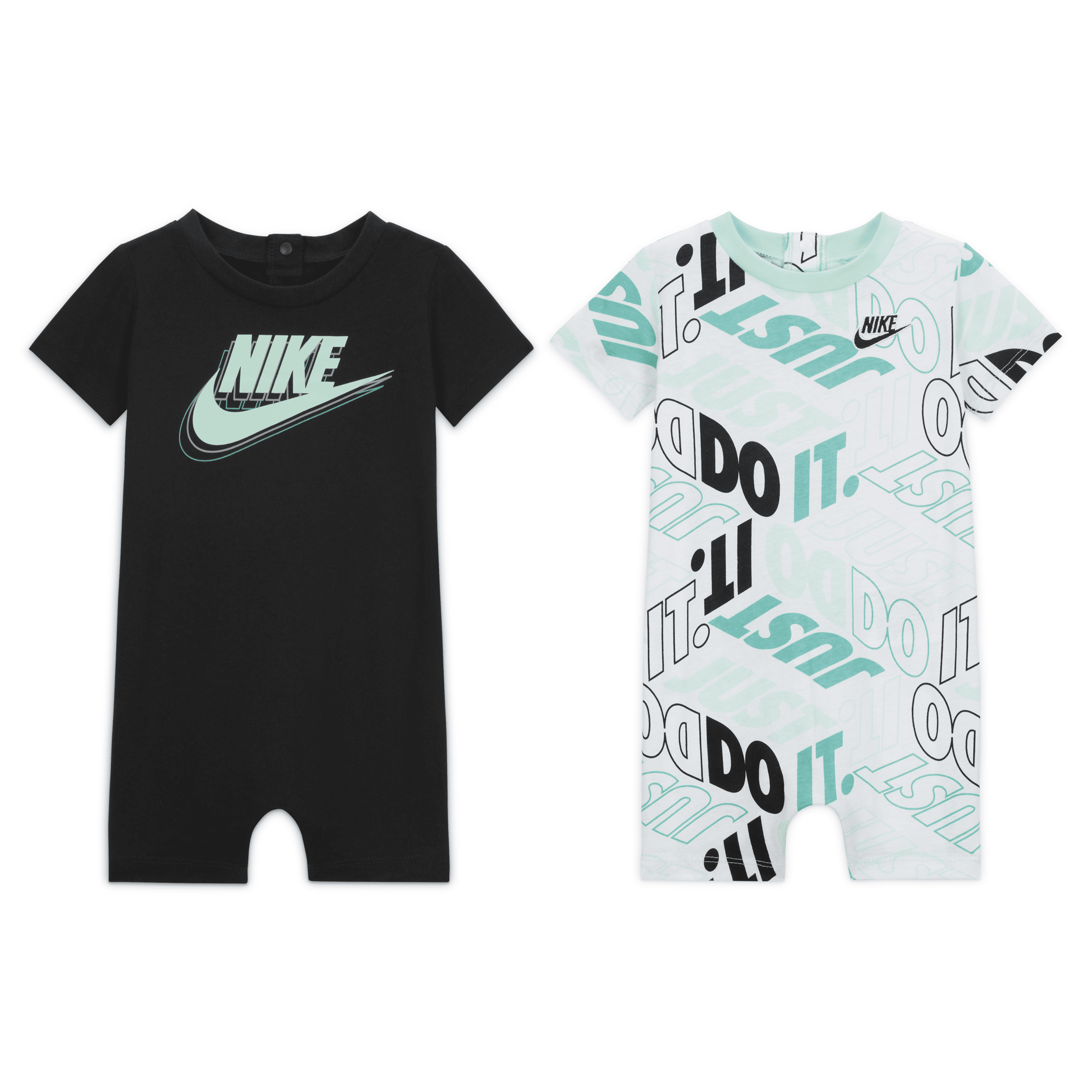 Nike Sportswear Baby (0-9m) 2-pack Rompers In Black