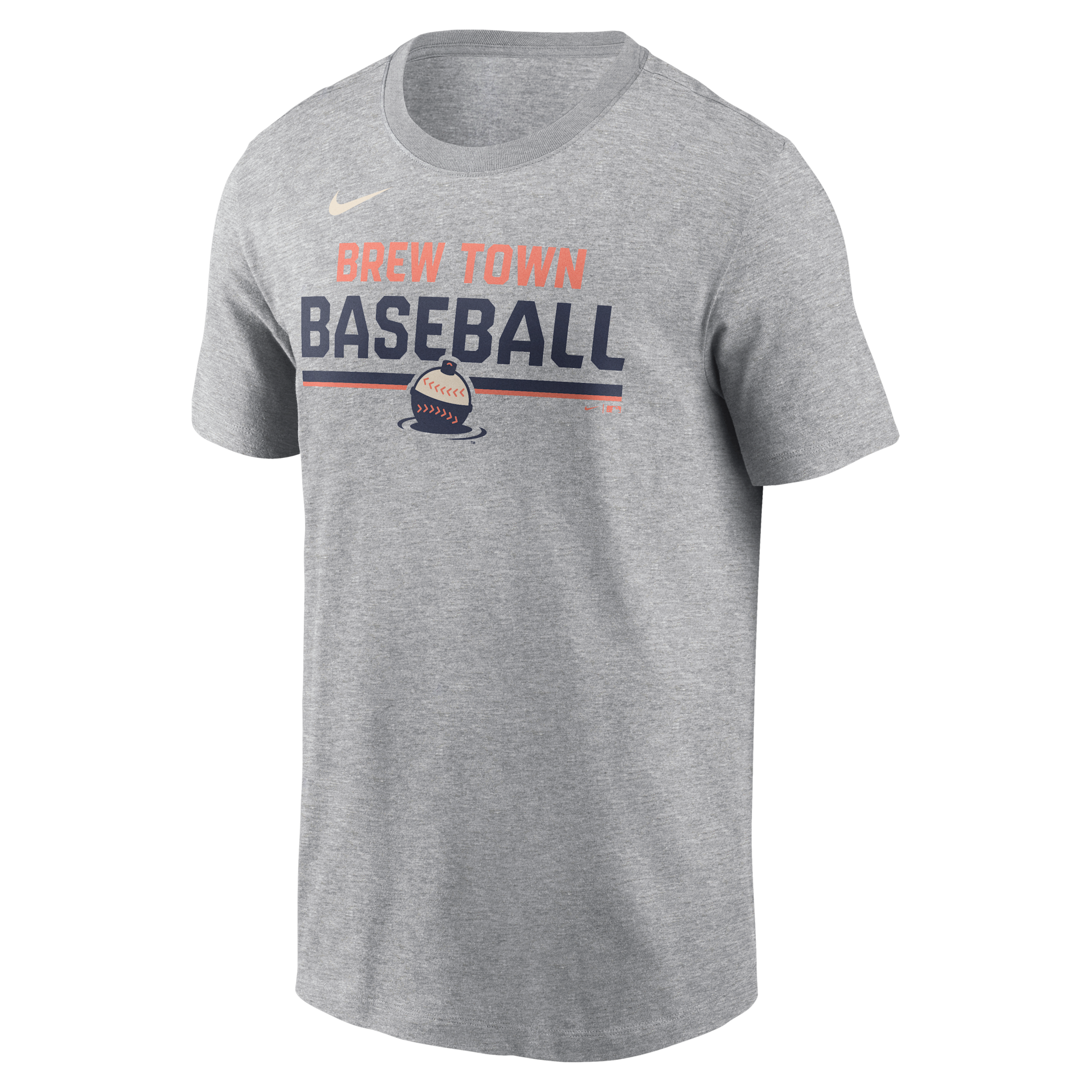 Nike Men's Heather Gray Milwaukee Brewers 2026 City Connect Stacked Team Phrase T-Shirt - Heather Gray