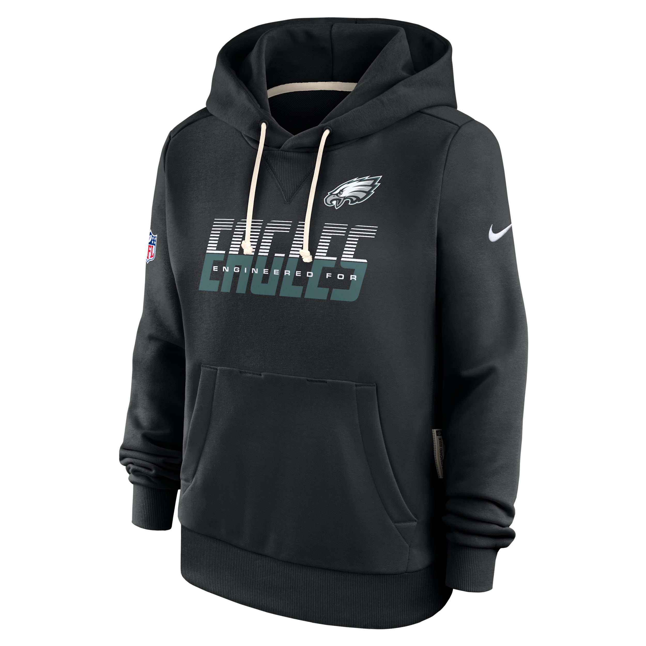 Philadelphia Eagles Sideline Standard Issue Nike Women's Dri-FIT NFL Pullover Hoodie in Black | 03C300A86-SX8