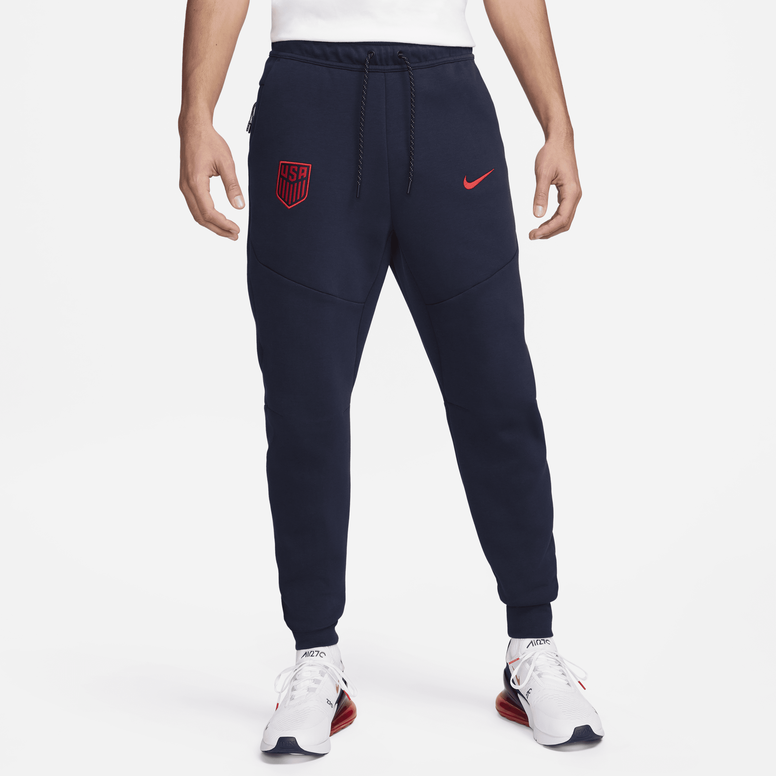 Shop Nike Usmnt Tech Fleece  Men's Soccer Jogger Pants In Blue