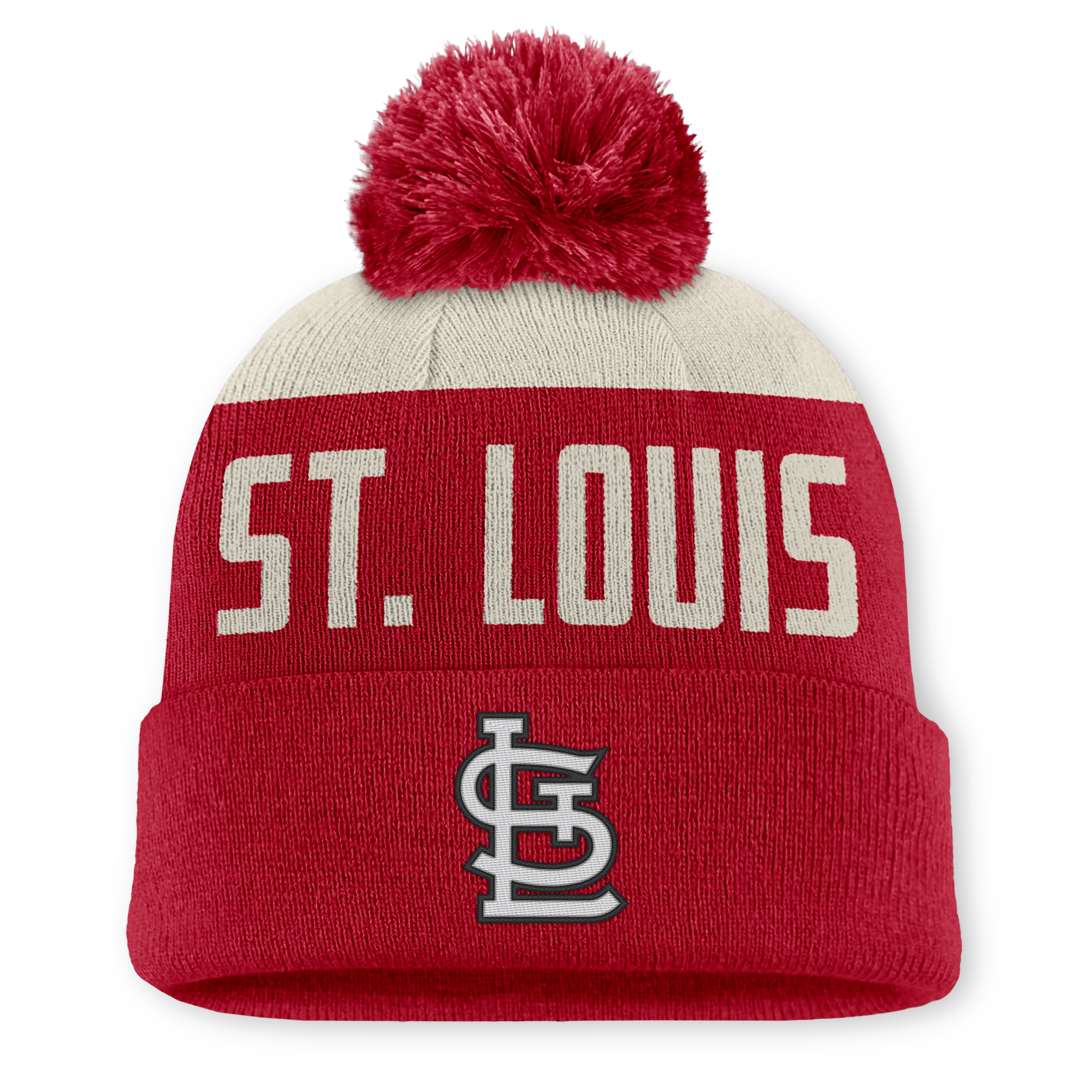 St. Louis Cardinals Cooperstown Peak Nike Men's MLB Cuffed Pom Beanie in Red | NB160KJ2S67-5JZ