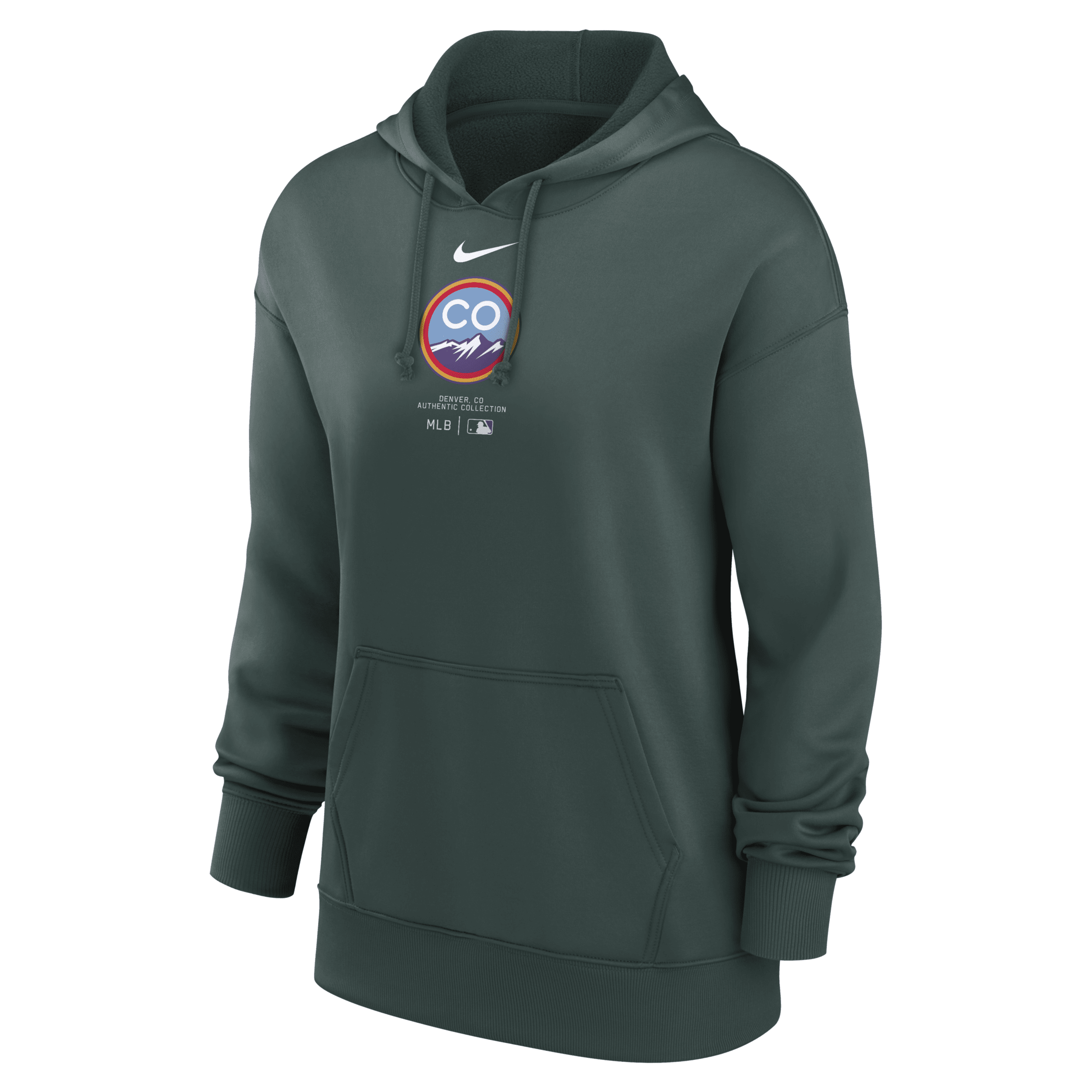 Shop Nike Colorado Rockies Authentic Collection City Connect Practice  Women's Dri-fit Mlb Pullover Hoodie In Green