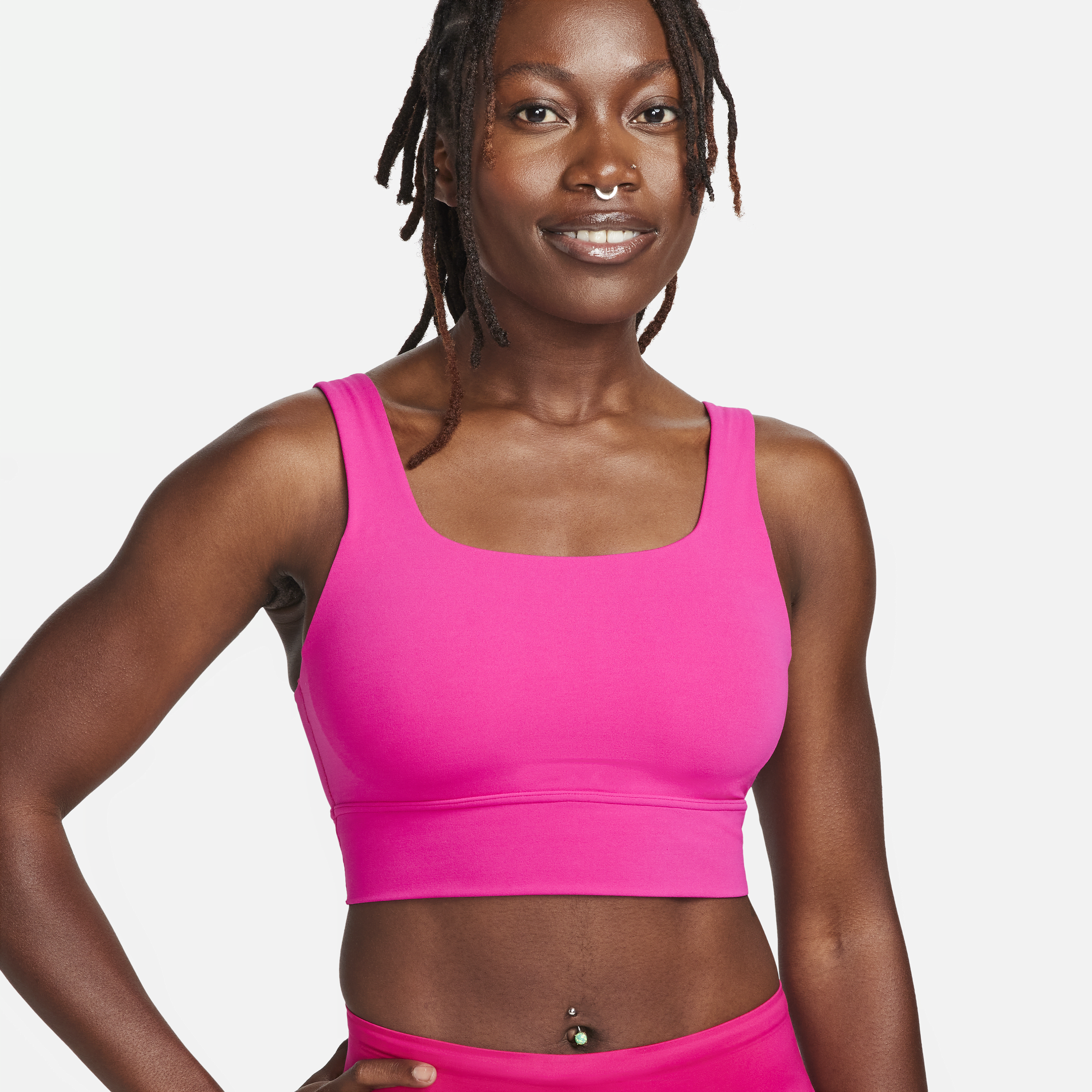 Nike Women's Zenvy Light-support Padded Longline Sports Bra In Pink