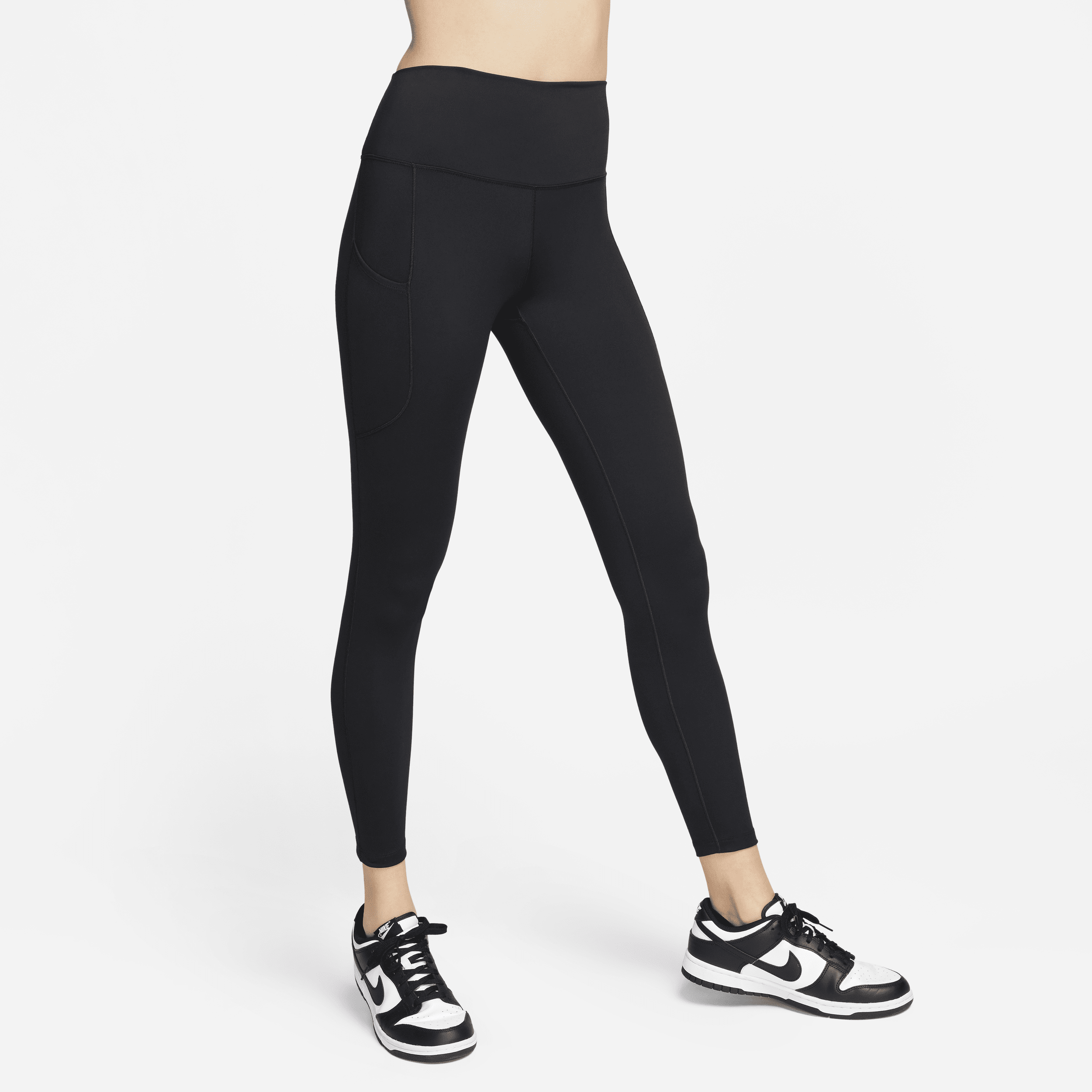 Nike Women's One High-waisted 7/8 Leggings With Pockets In Black
