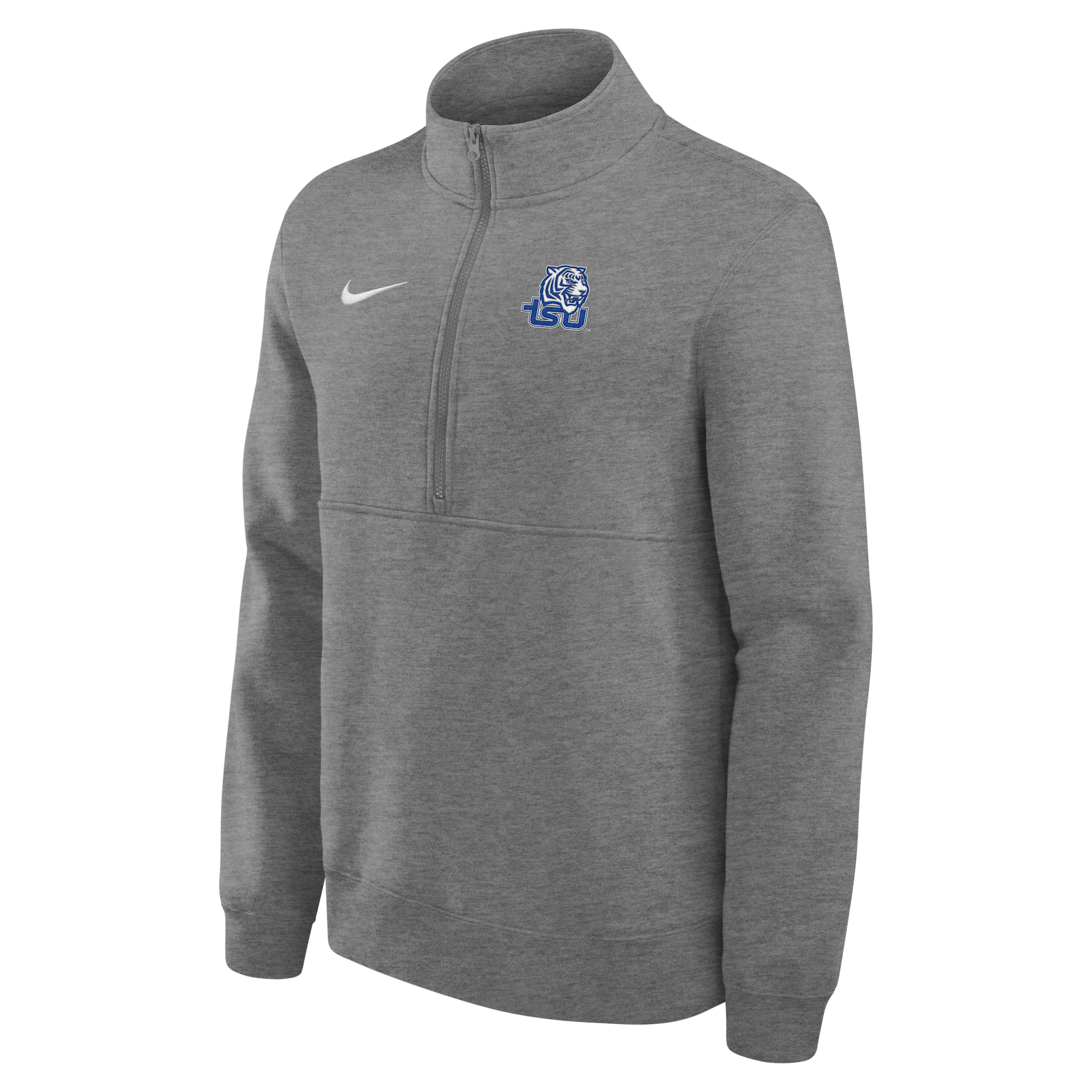 Tennessee State University Tigers Club Nike Men's College Fleece Half-Zip Top in Grey | M34407TESU26-DHR