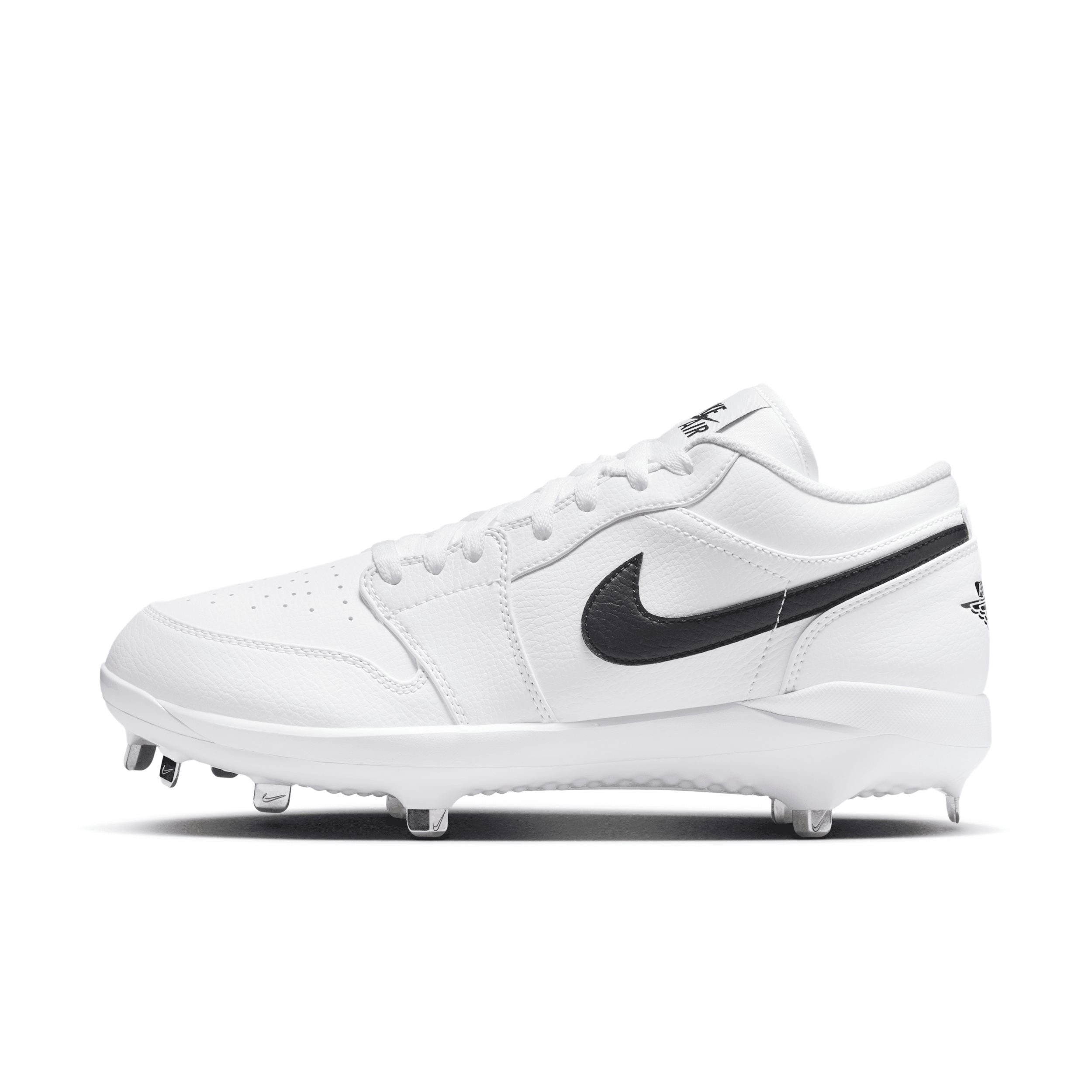 Men's Jordan 1 Retro Low Metal Baseball Cleats in White | FV2270-101