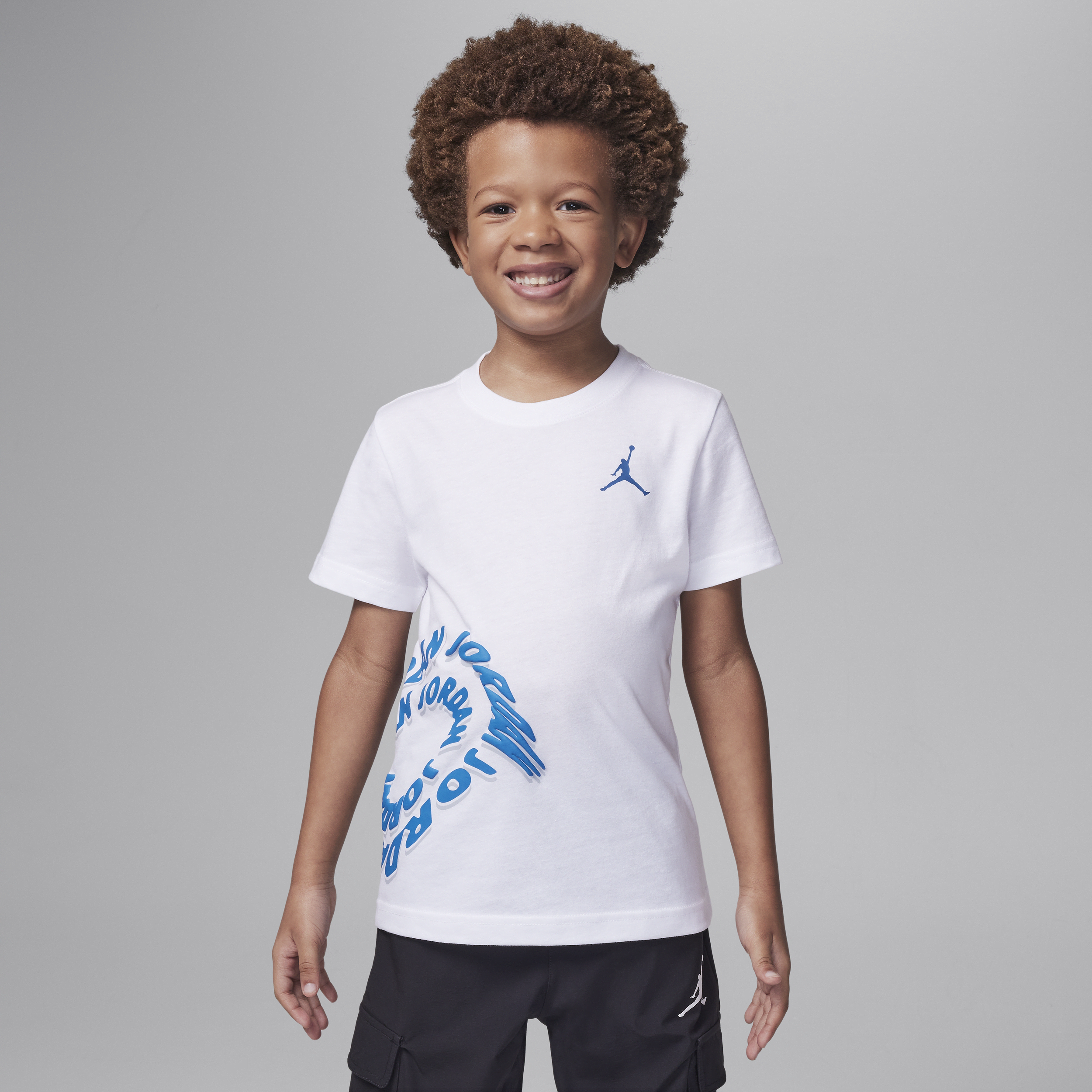 Shop Jordan Warped Galaxy Little Kids' Graphic T-shirt In White
