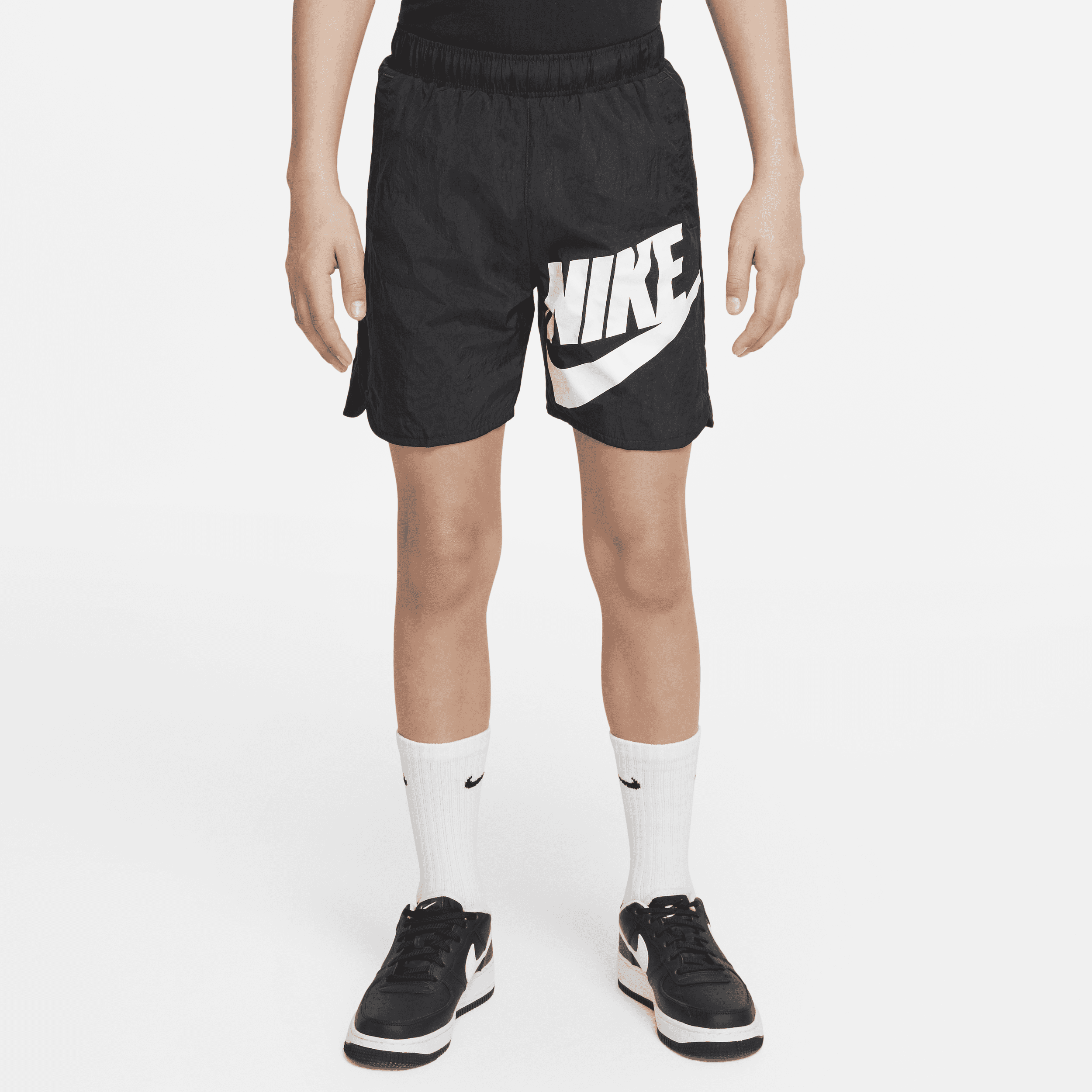 Shop Nike Sportswear Big Kids' (boys') Woven Shorts In Black