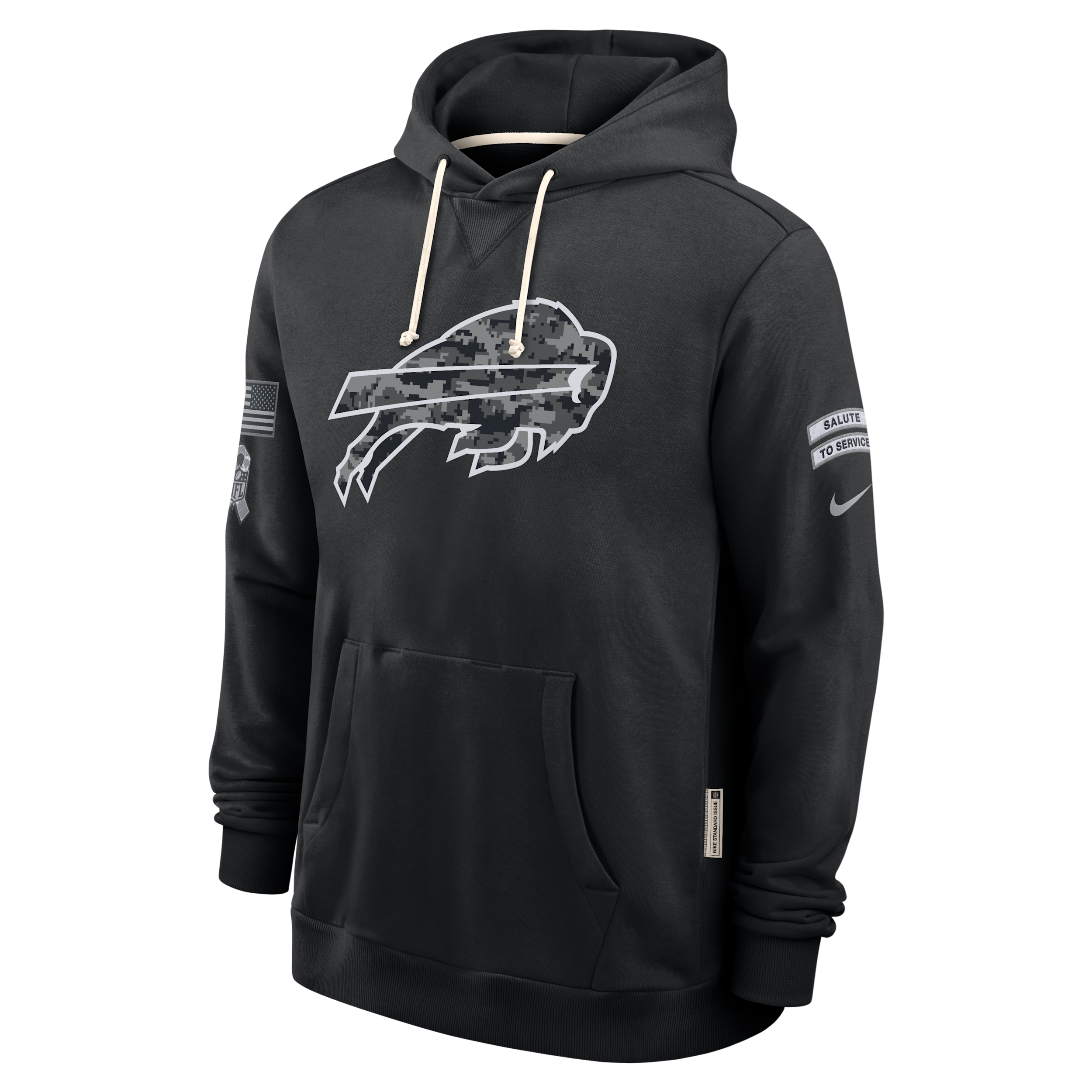 Buffalo Bills Salute to Service Sideline Nike Men's Dri-FIT NFL Pullover Hoodie in Black | 03AZ00AA24-CYB