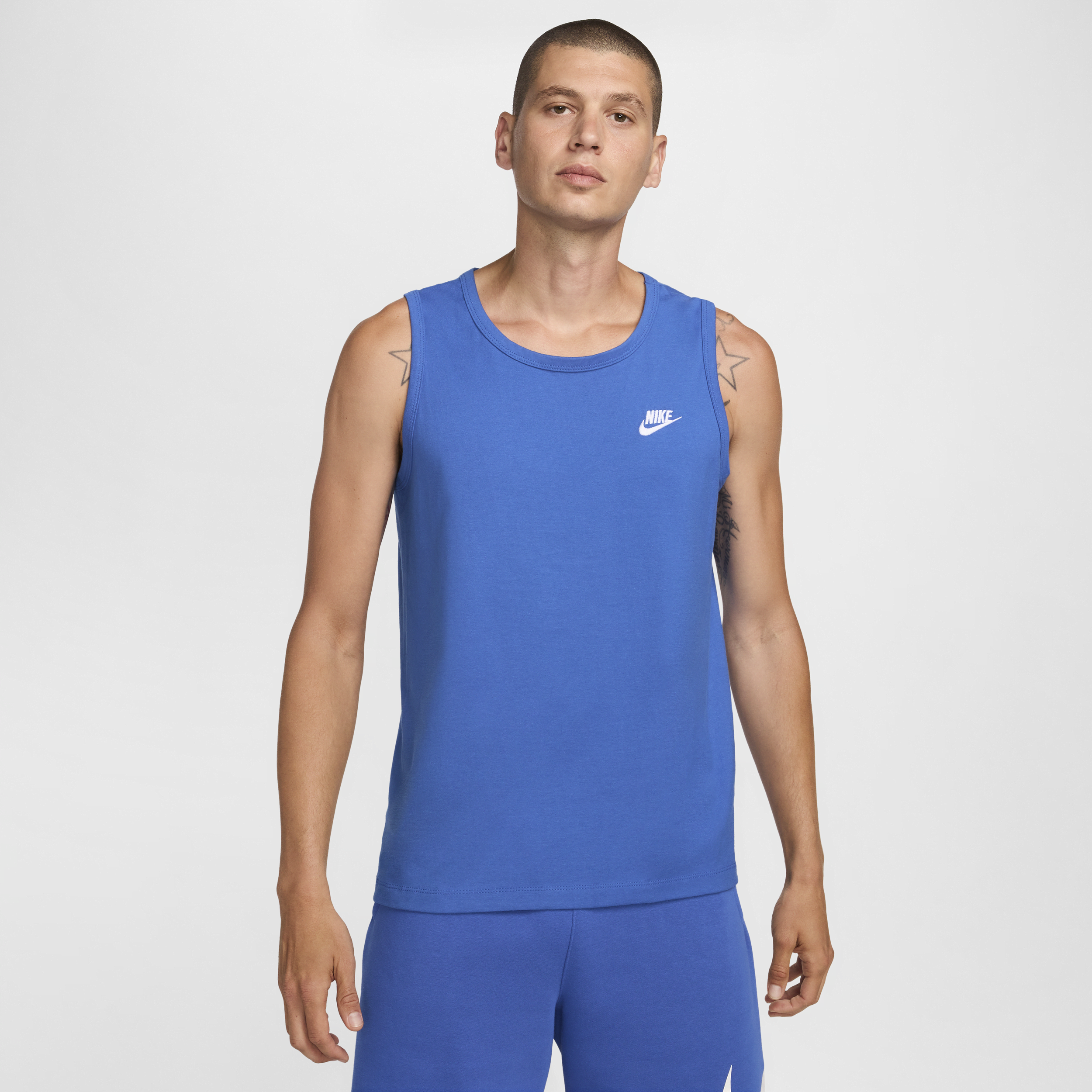 Shop Nike Men's  Sportswear Club Tank Top In Blue