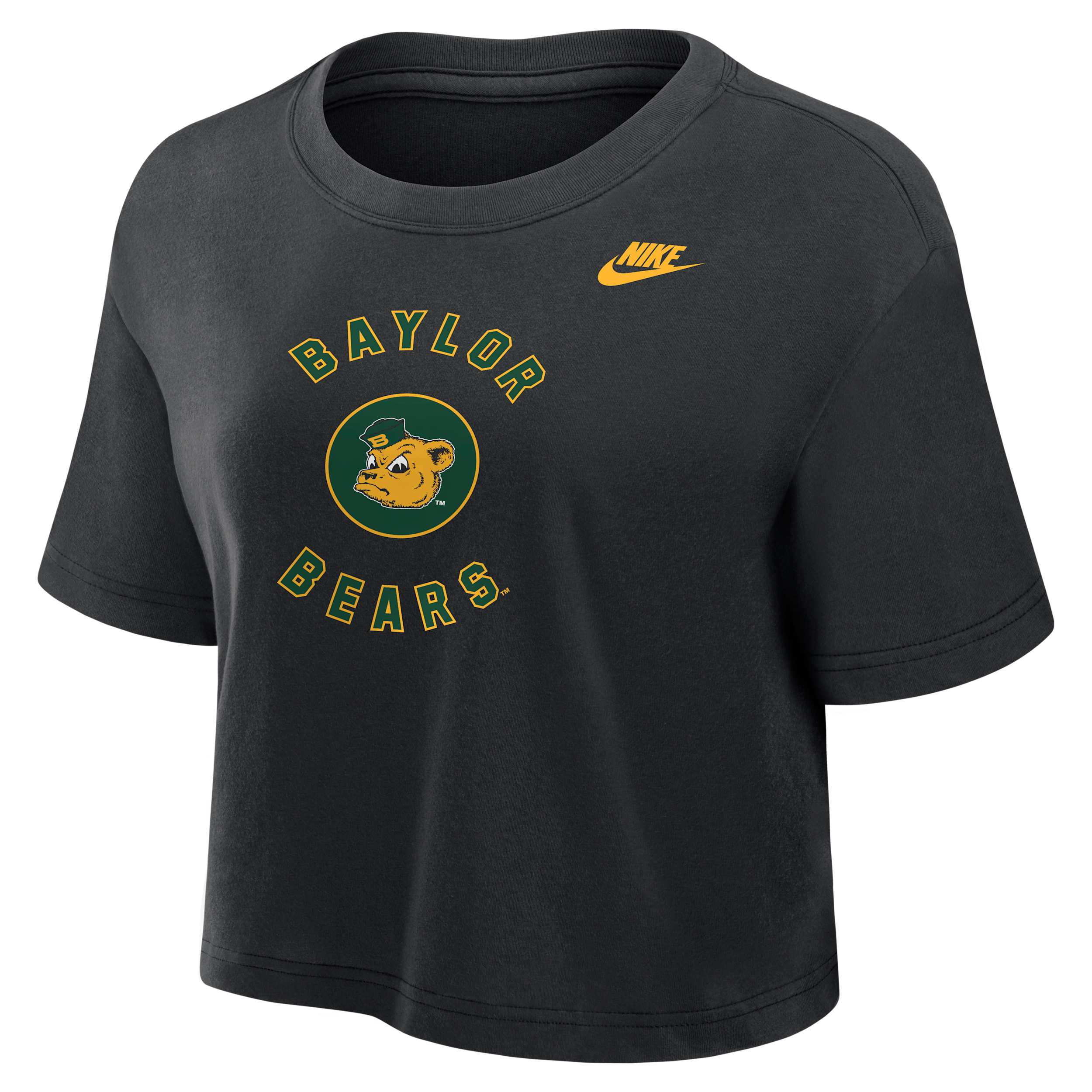 Baylor Bears Nike Women's Dri-FIT Cropped T-Shirt in Black | W11840P404BYLU-BLK