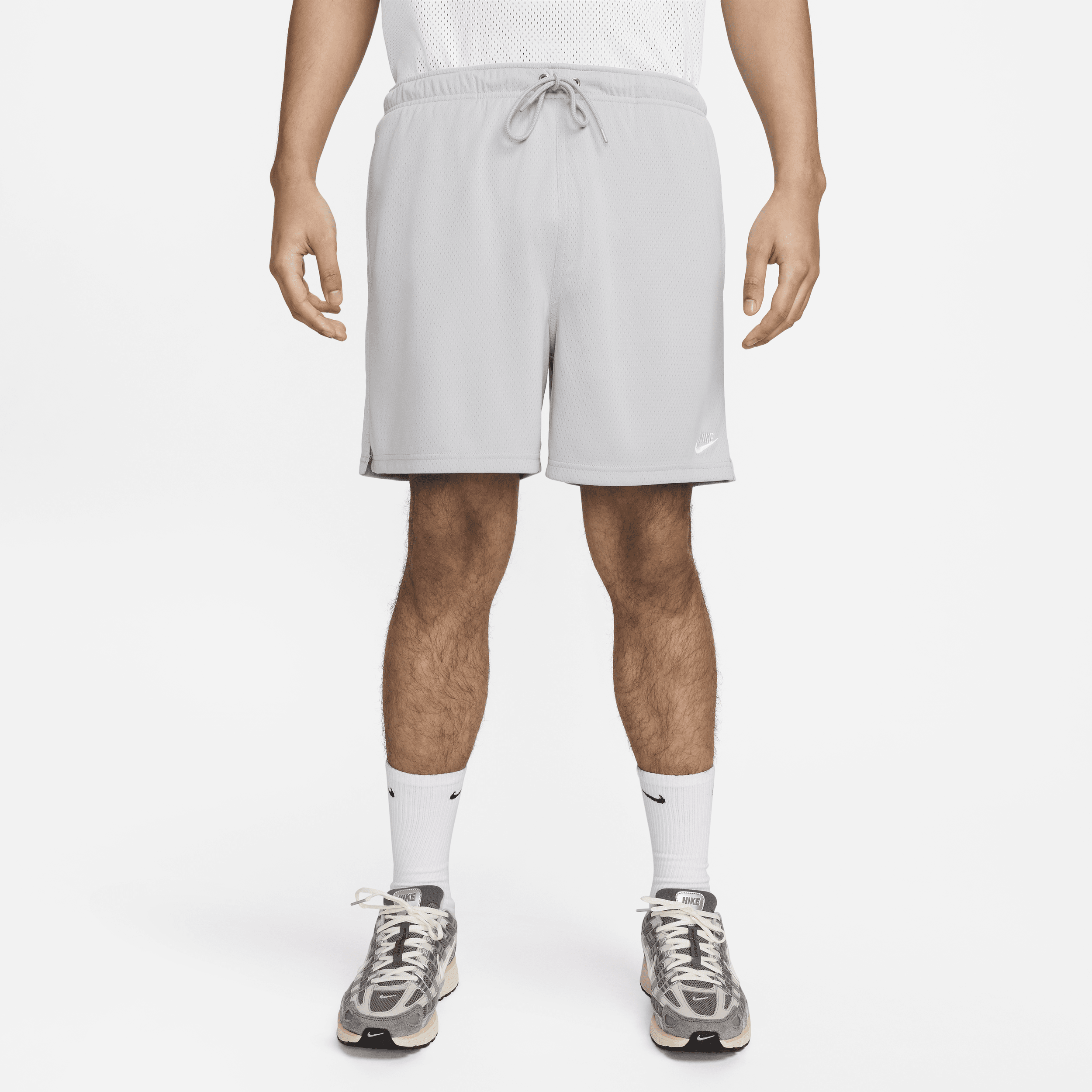 Shop Nike Men's Club Mesh Flow Shorts In Grey