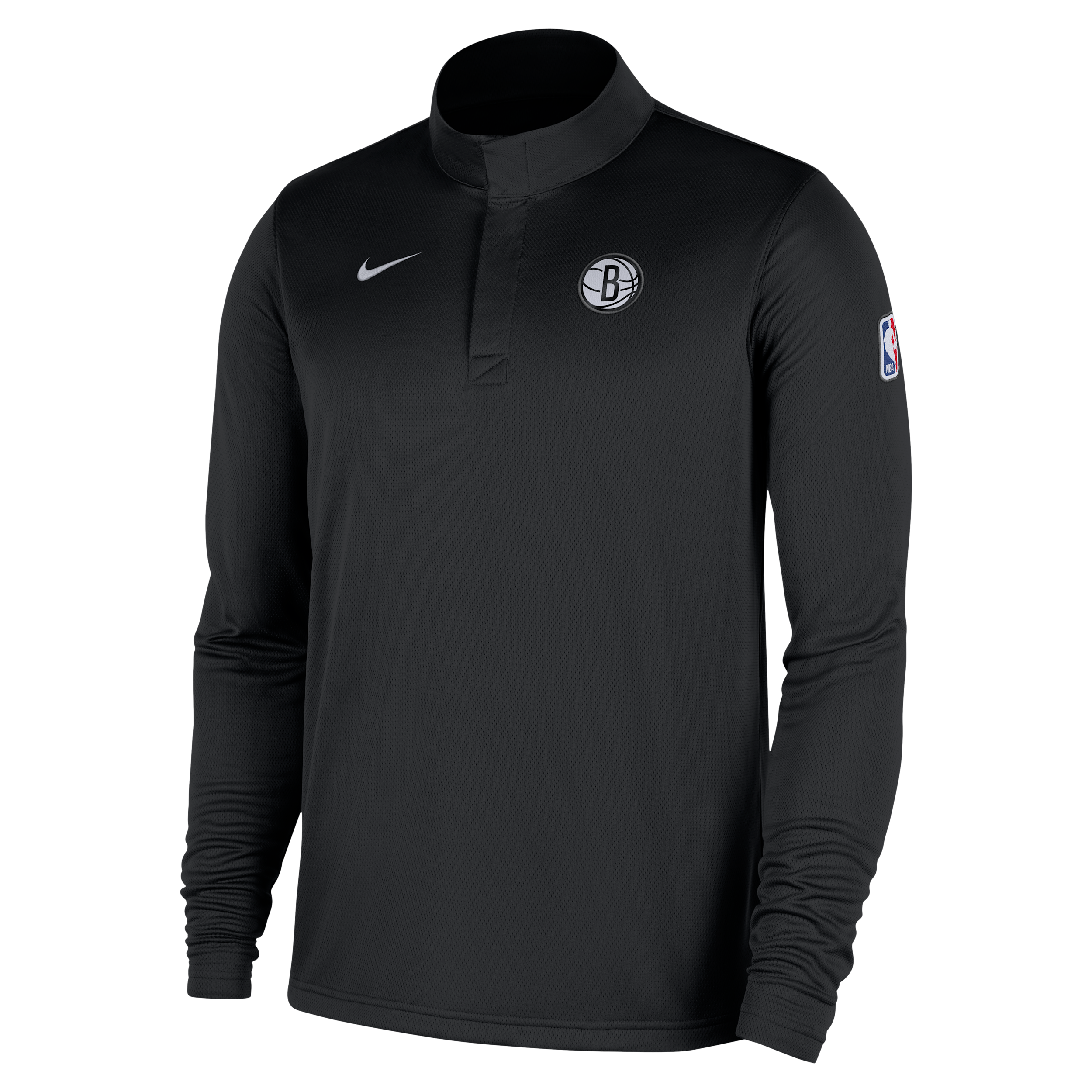 Brooklyn Nets Nike Men's Dri-FIT NBA 1/4-Zip Long-Sleeve Top in Black | HM7540-010
