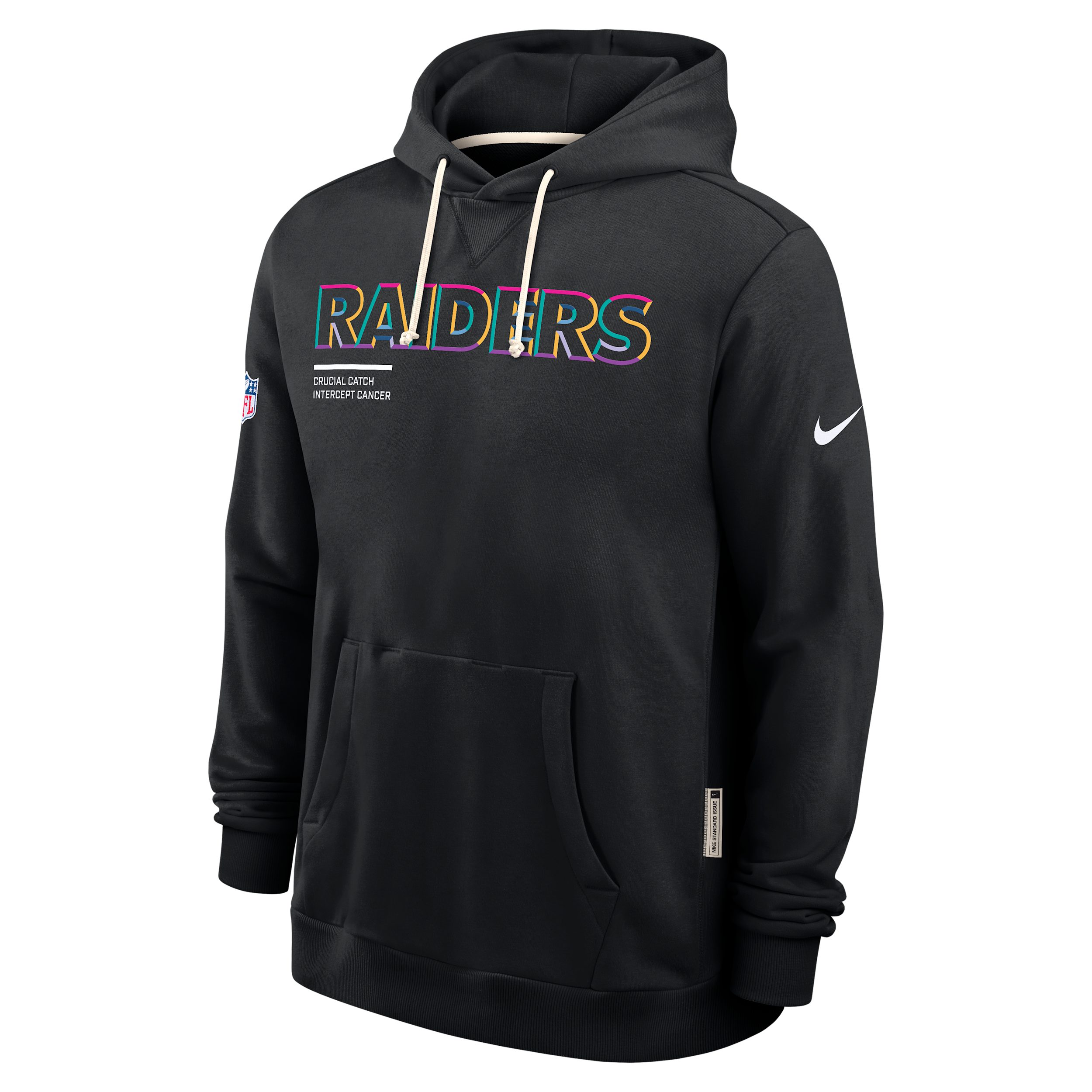 Nike Las Vegas Raiders Crucial Catch Sideline  Men's Dri-fit Nfl Pullover Hoodie In Black