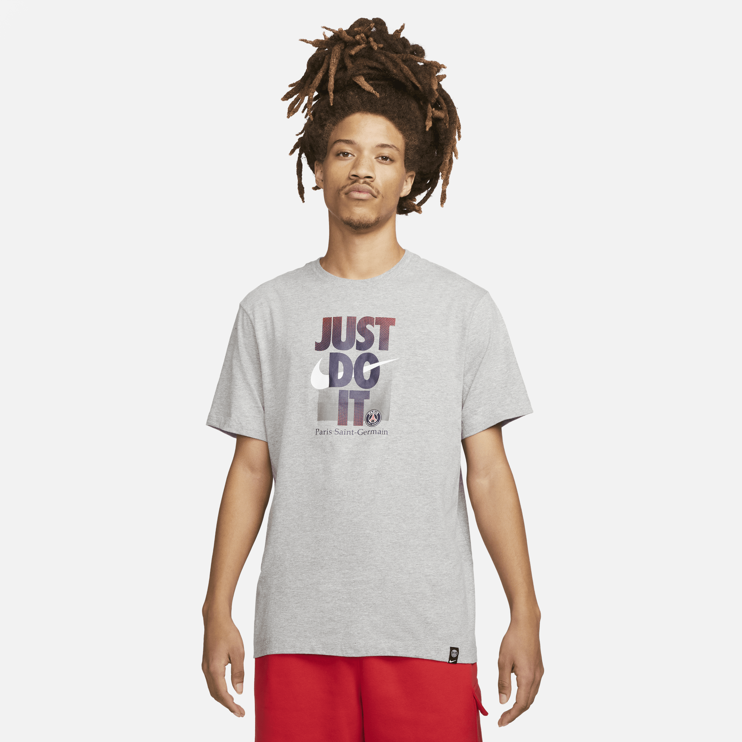 Shop Nike Paris Saint-germain Just Do It  Men's Soccer T-shirt In Grey
