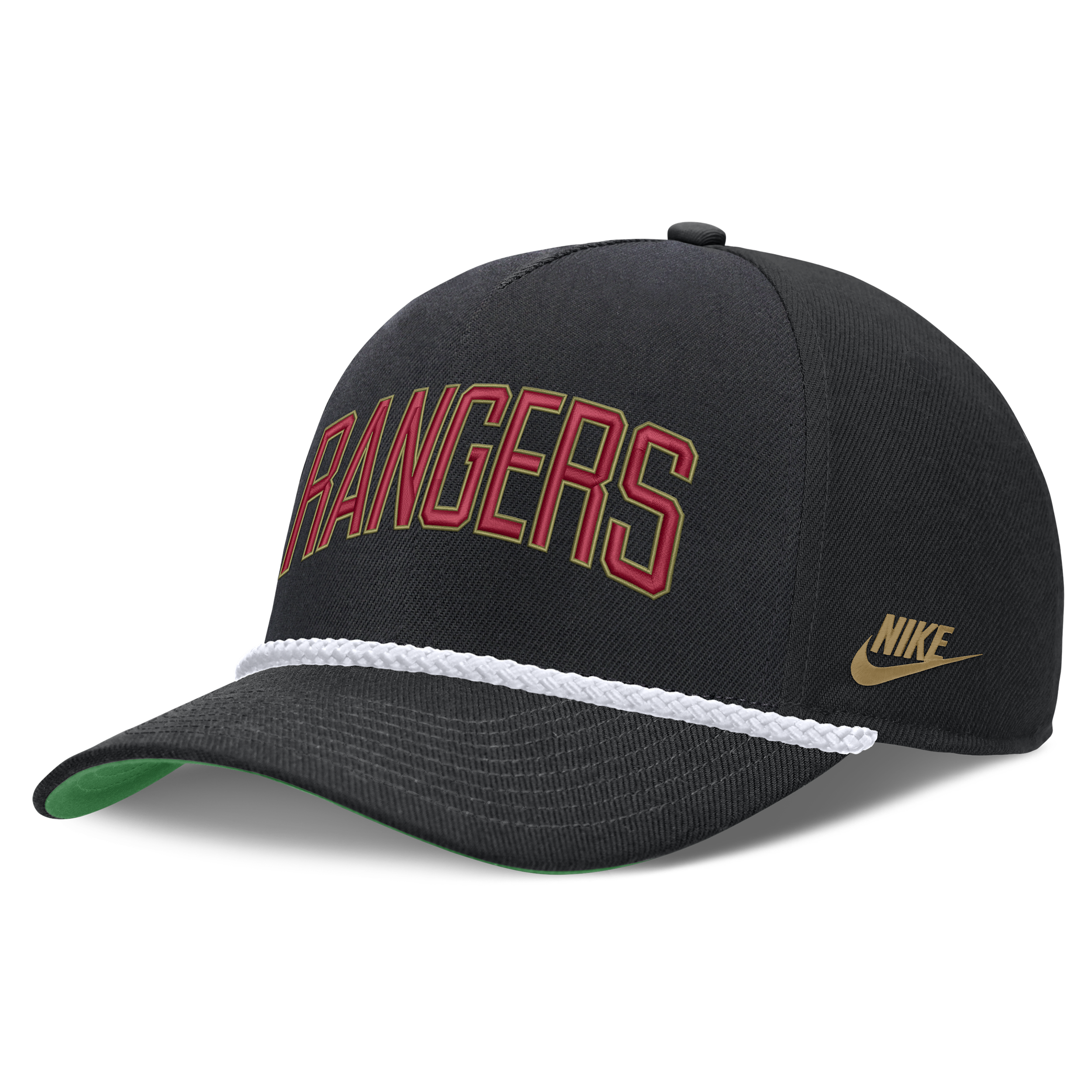 Men's Nike Black Texas Rangers Cooperstown Collection Rise Adjustable Hat - Black, Green