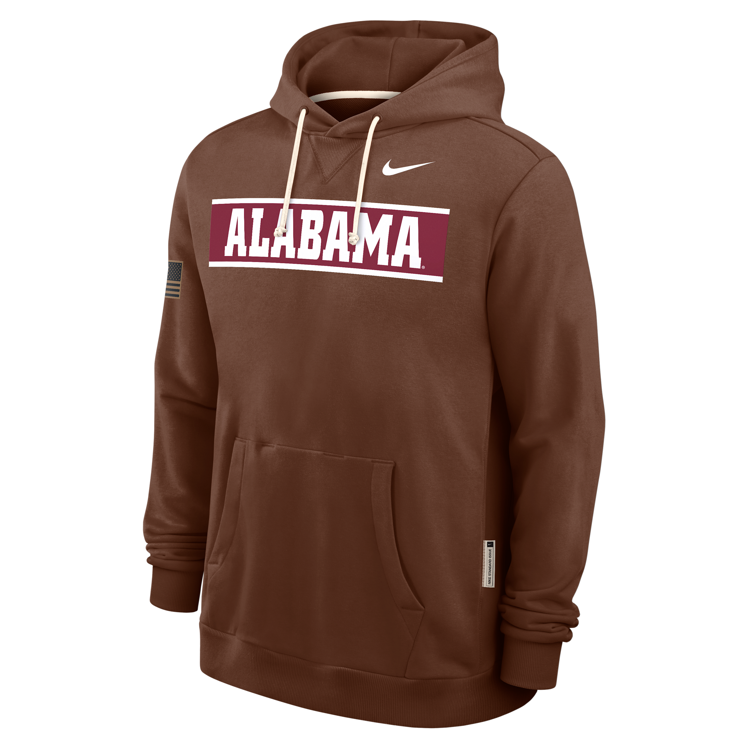 Alabama 2026 Military Appreciation Standard Issue Nike Men's Dri-FIT College Pullover Hoodie in Brown | 03AZ2GYABN-4EB