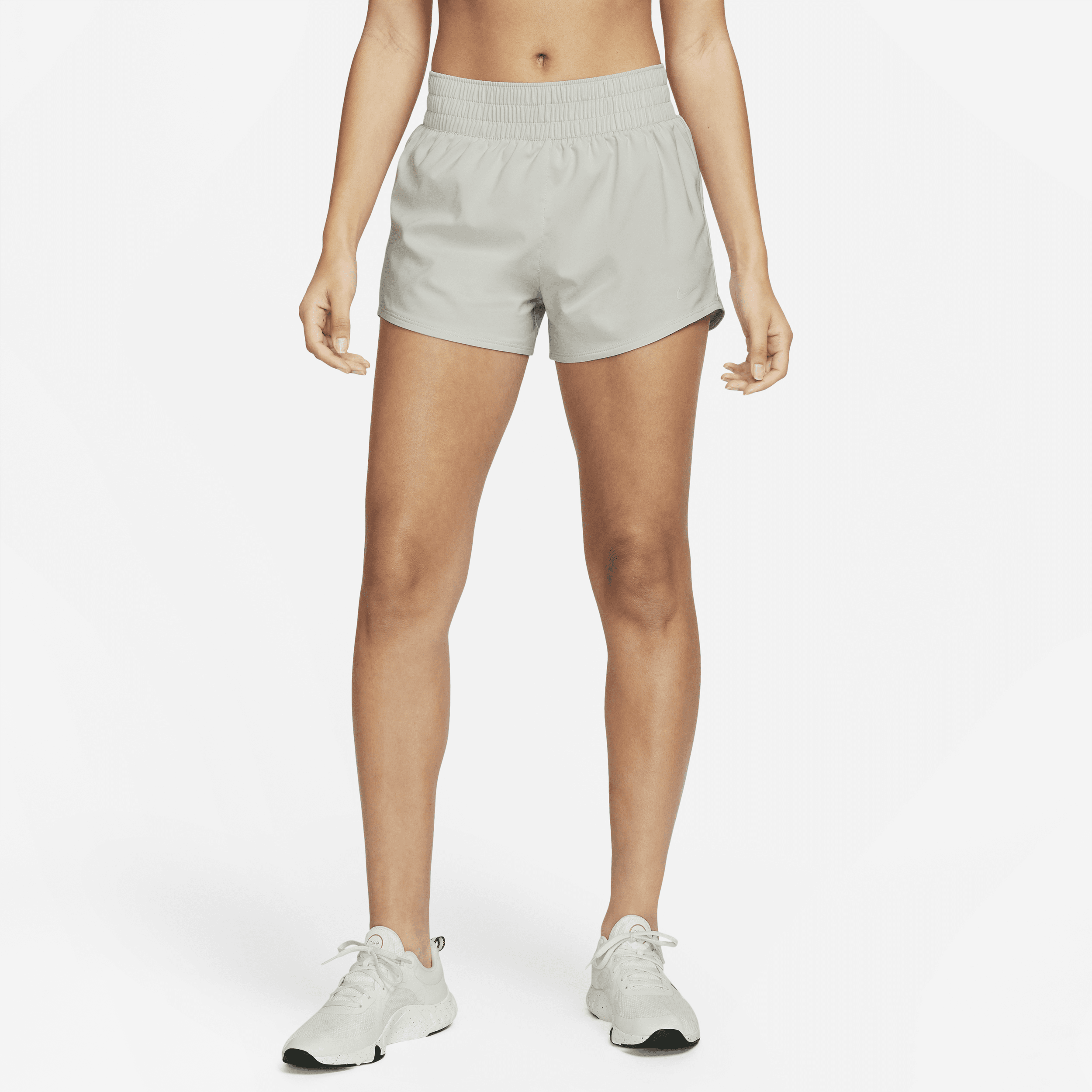 Nike Women's One Dri-fit Mid-rise 3" Brief-lined Shorts In Grey