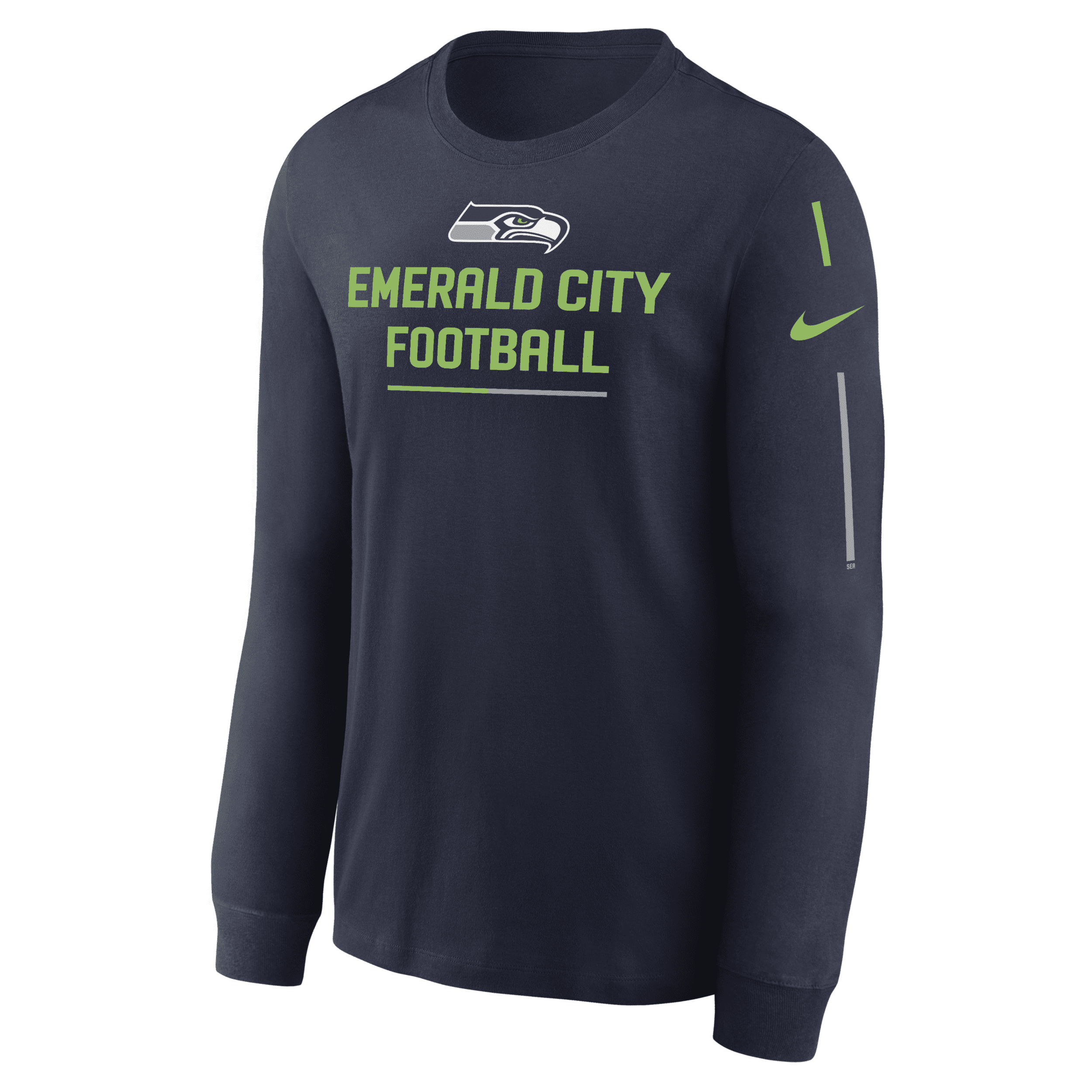 Shop Nike Men's Team Slogan (nfl Seattle Seahawks) Long-sleeve T-shirt In Blue