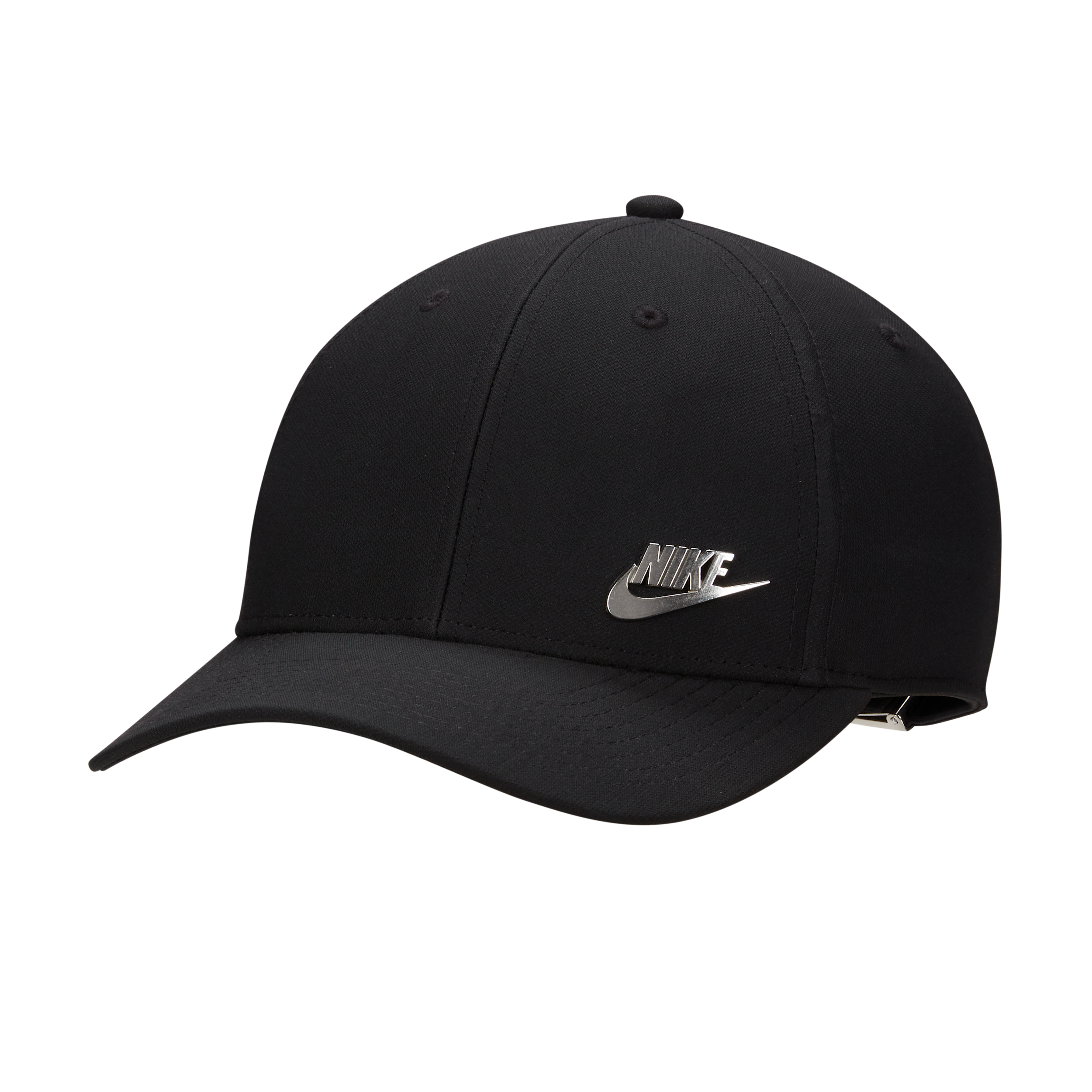 Nike Unisex Dri-FIT Club Structured Metal Logo Cap in Black | FB5371-010