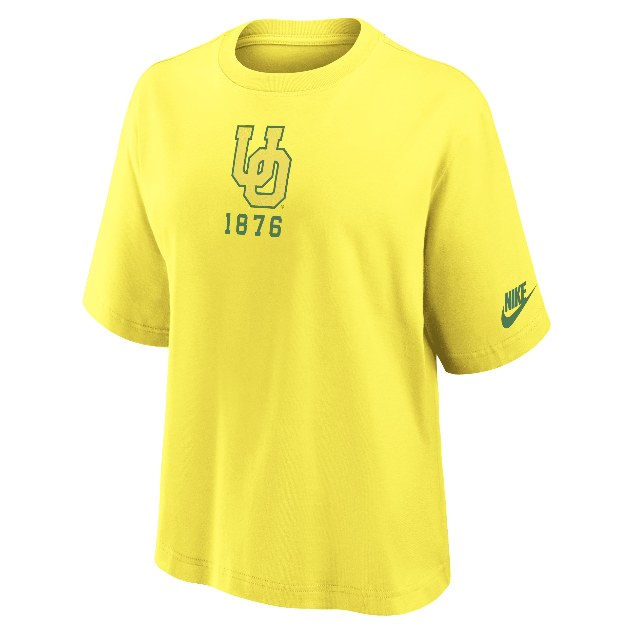 Nike Oregon Ducks Legacy Established Boxy Women's College T-shirt In Yellow