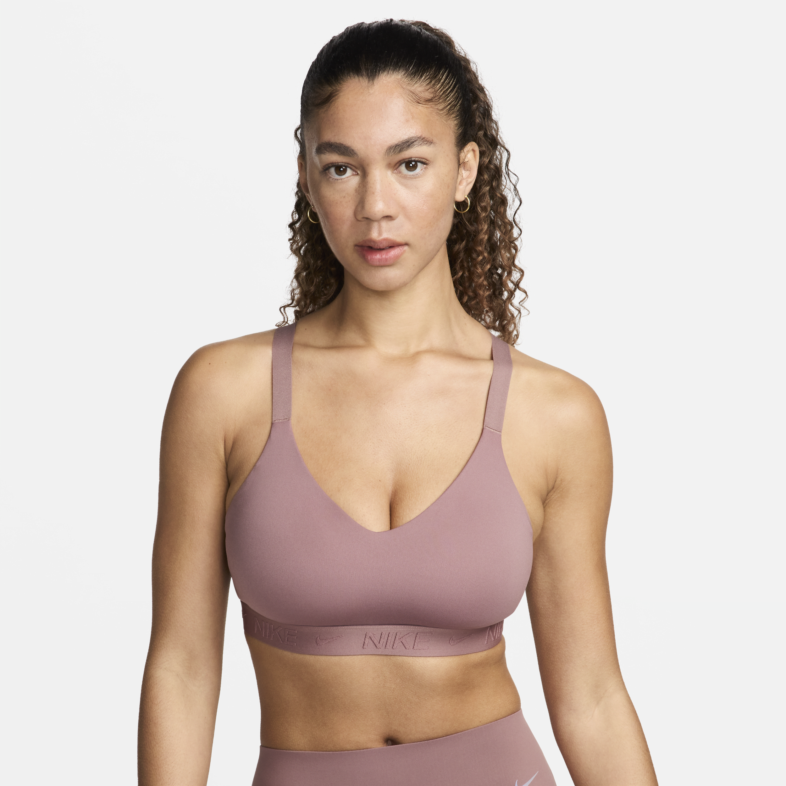 Nike Women's Indy Medium Support Padded Adjustable Sports Bra In Purple